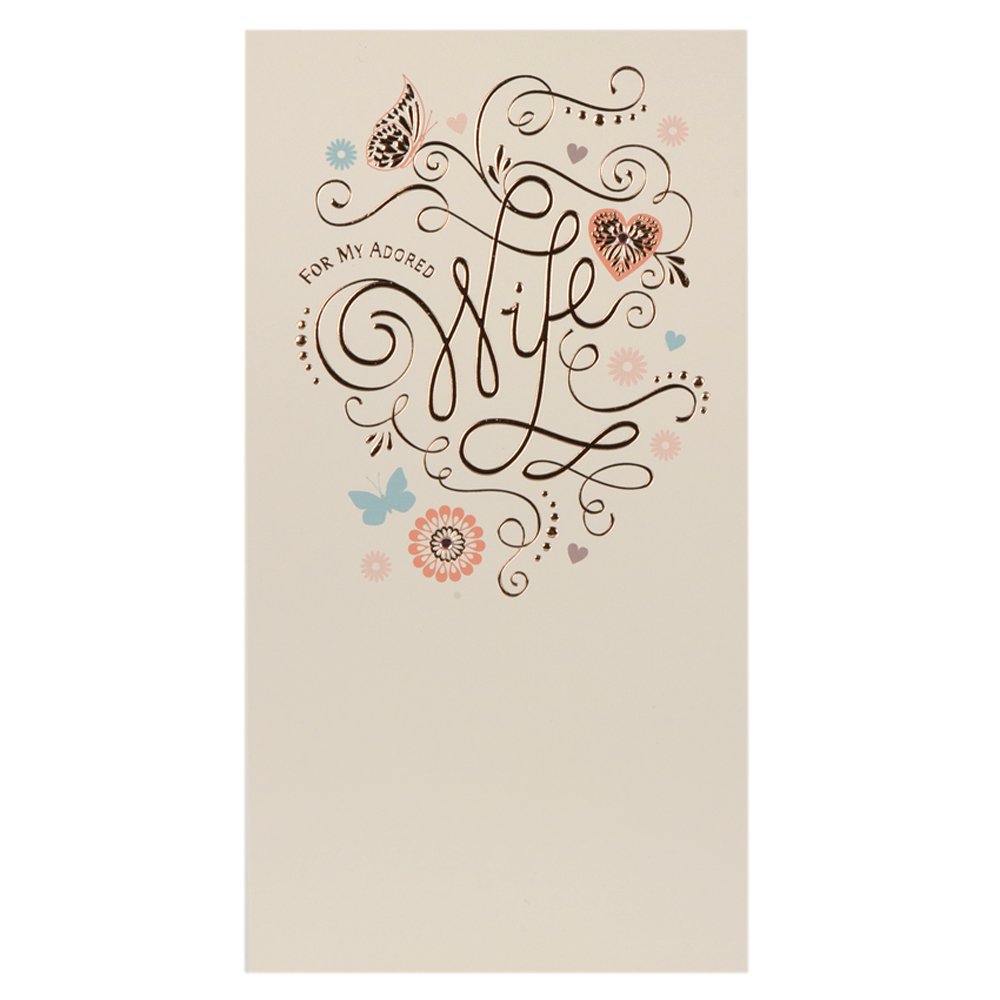 Hallmark 'All My Love' Birthday Card for Wife - Medium Slim Greeting Card with Envelope | Perfect for Anniversary, Valentine's Day & Romantic Occasions