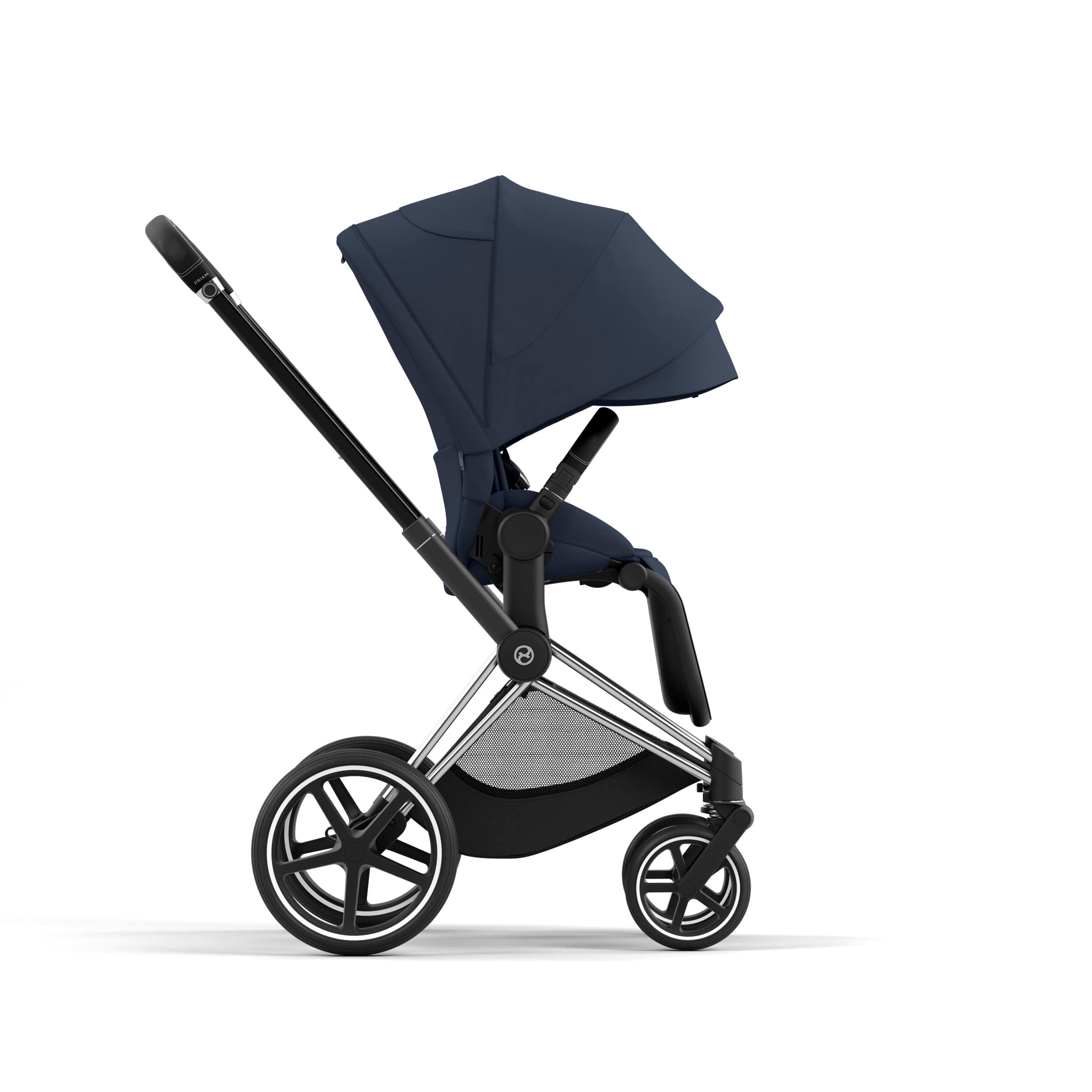Cybex Priam 4 Complete Stroller - Chrome/Black Luxury Baby Stroller with All-Wheel Suspension | Perfect for Urban Walking, Travel & Everyday Use