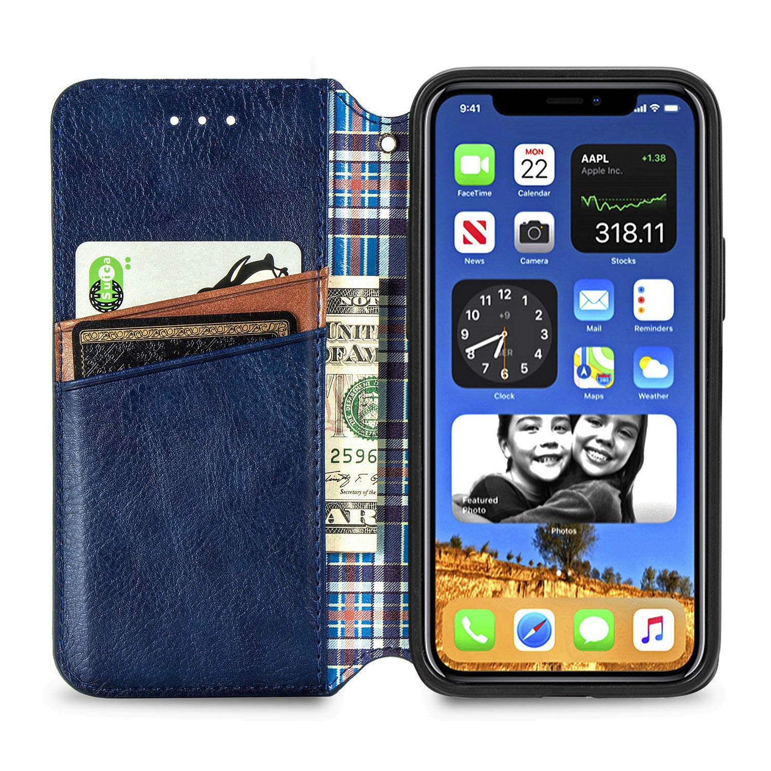 Shockproof Magnetic Leather Wallet Case for iPhone 13 Pro Max (6.7 Inch) - Business Flip Cover with Credit Card Holder & Kickstand | Perfect for Work, Travel and Daily Use (2021 5G Model)