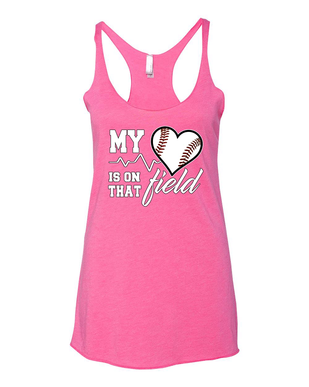My Heart is On That Baseball Field Sports Tri-Blend Racerback Tank Top - Soft & Breathable Athletic Shirt for Baseball Fans, Gym Workouts & Casual Wear