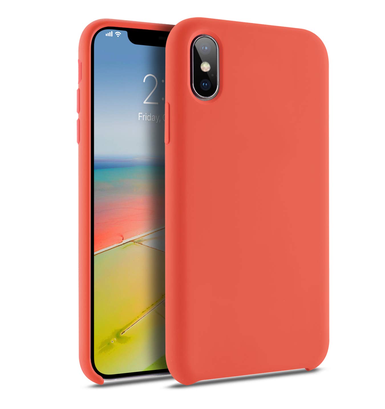 SYMOCA Liquid Silicone Shockproof Case for iPhone Xs Max 6.5 Inch - Coral | Ultra Protective Cover with Drop Protection | Perfect for Daily Use, Travel & Outdoor Activities