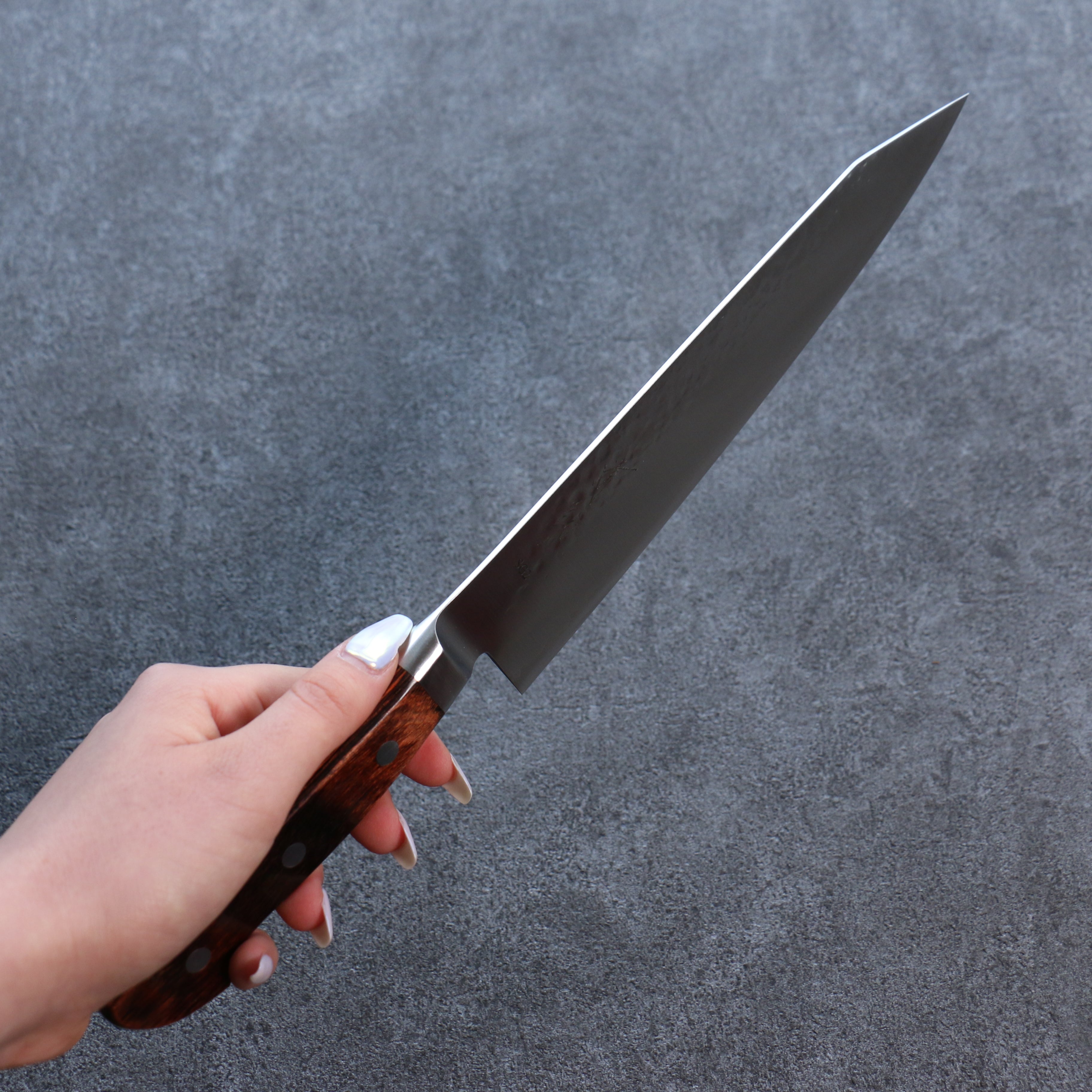 Premium Seisuke SG2 Hammered Kiritsuke Gyuto Japanese Chef Knife 210mm with Mahogany Handle - Perfect for Sushi, Sashimi & Precision Cutting