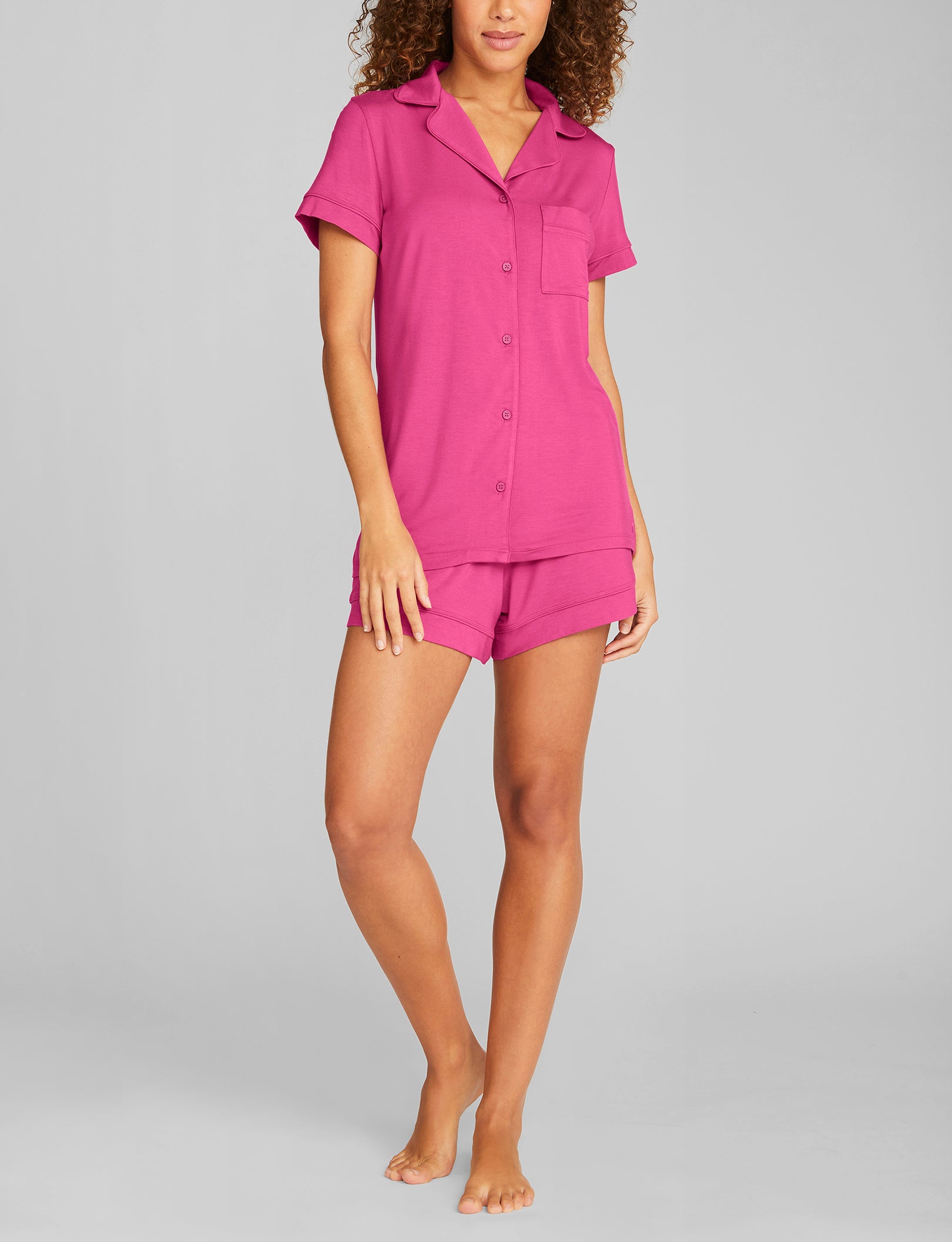 Women's Soft Cotton Pajama Set - Short Sleeve Sleep Shirt & Lounge Shorts for Comfortable Sleep & Relaxation | Perfect for Nightwear, Lounging at Home, and Summer Vacation