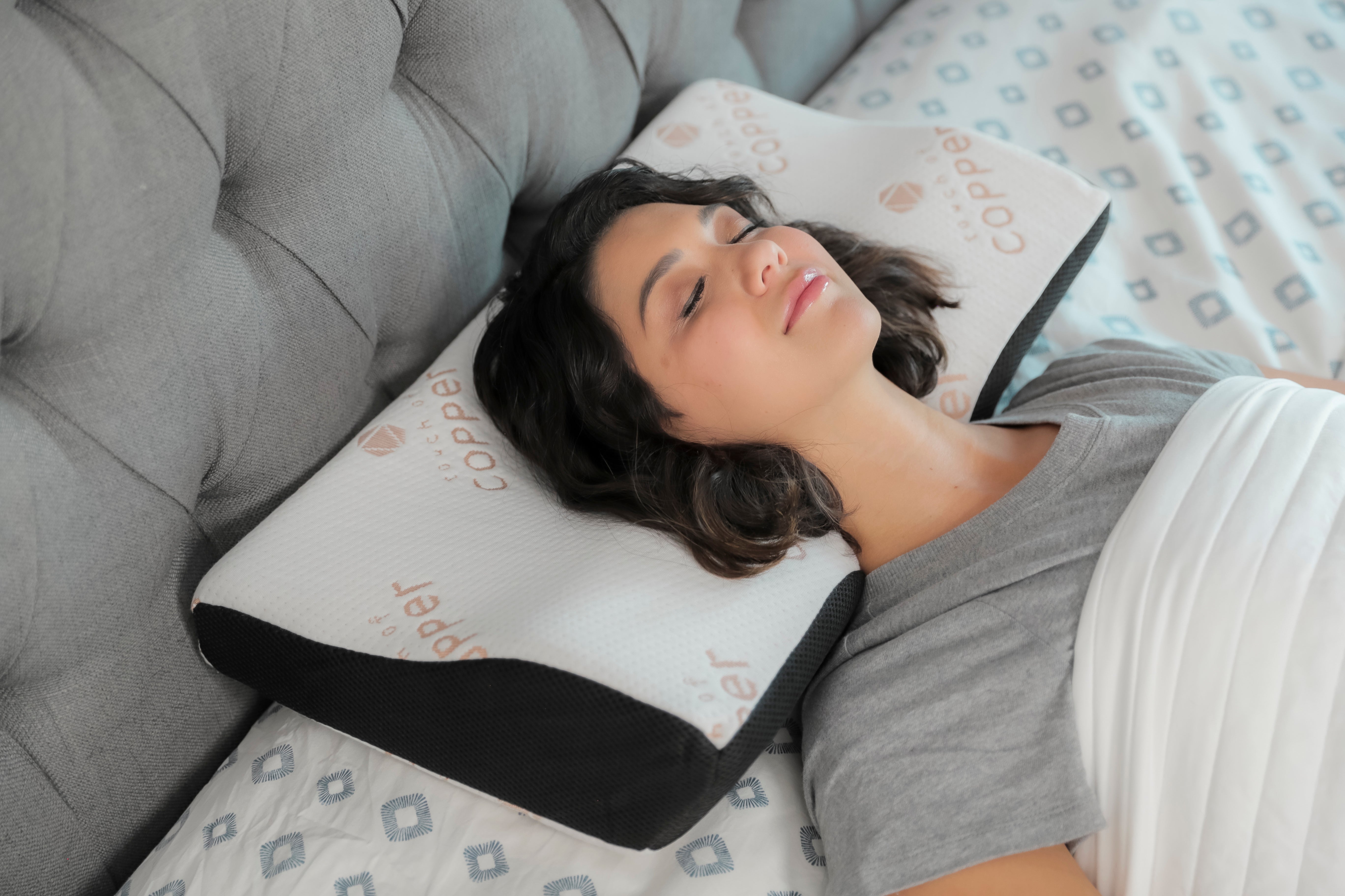 Premium Copper Infused Memory Foam Pillow for Neck Pain Relief & Better Sleep - Ideal for Side, Back & Stomach Sleepers