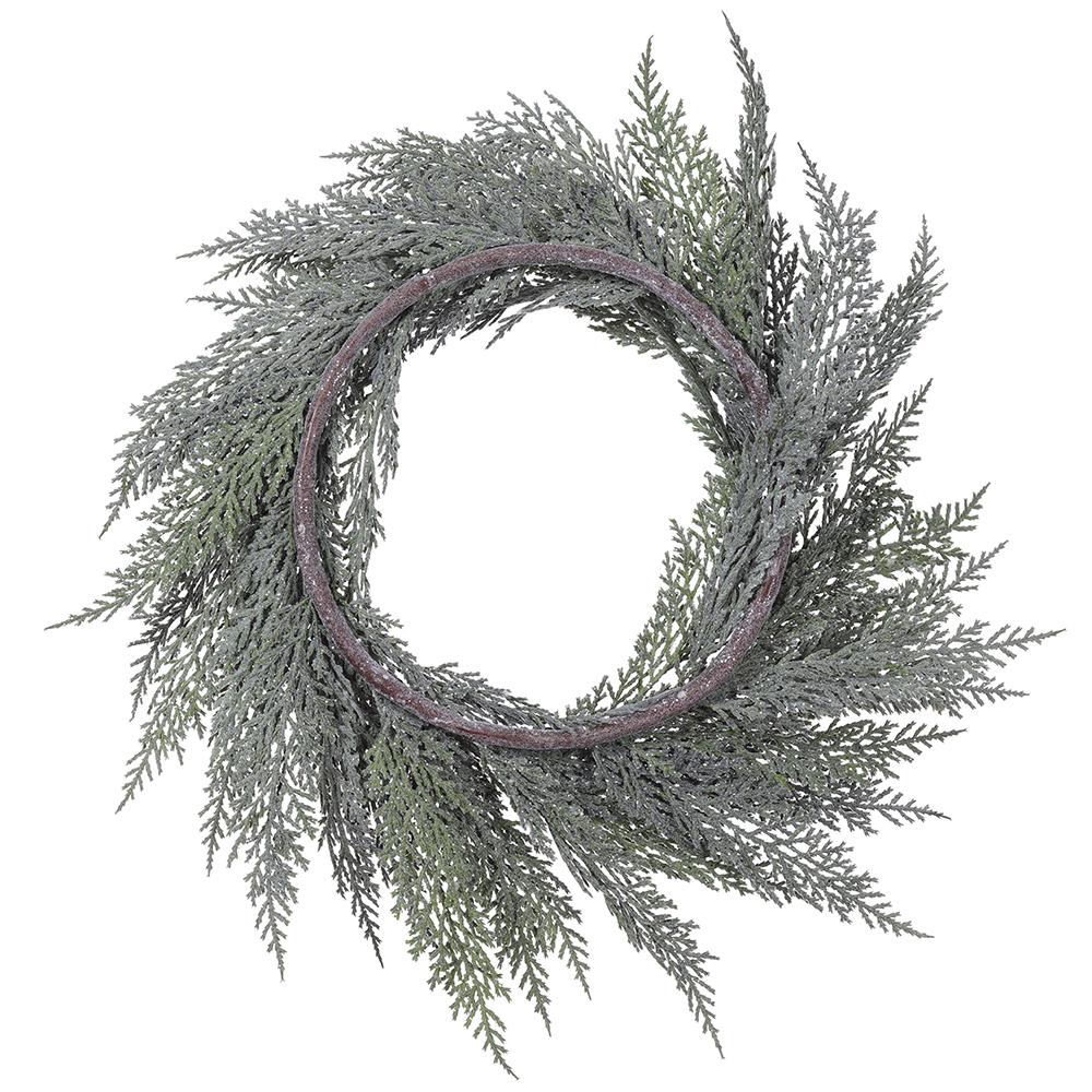 12 Pack Frosted Artificial Cedar Hanging Wreath - Green Christmas Decor for Door, Window & Wall - Holiday Home Decorations, Winter Party & Seasonal Gift