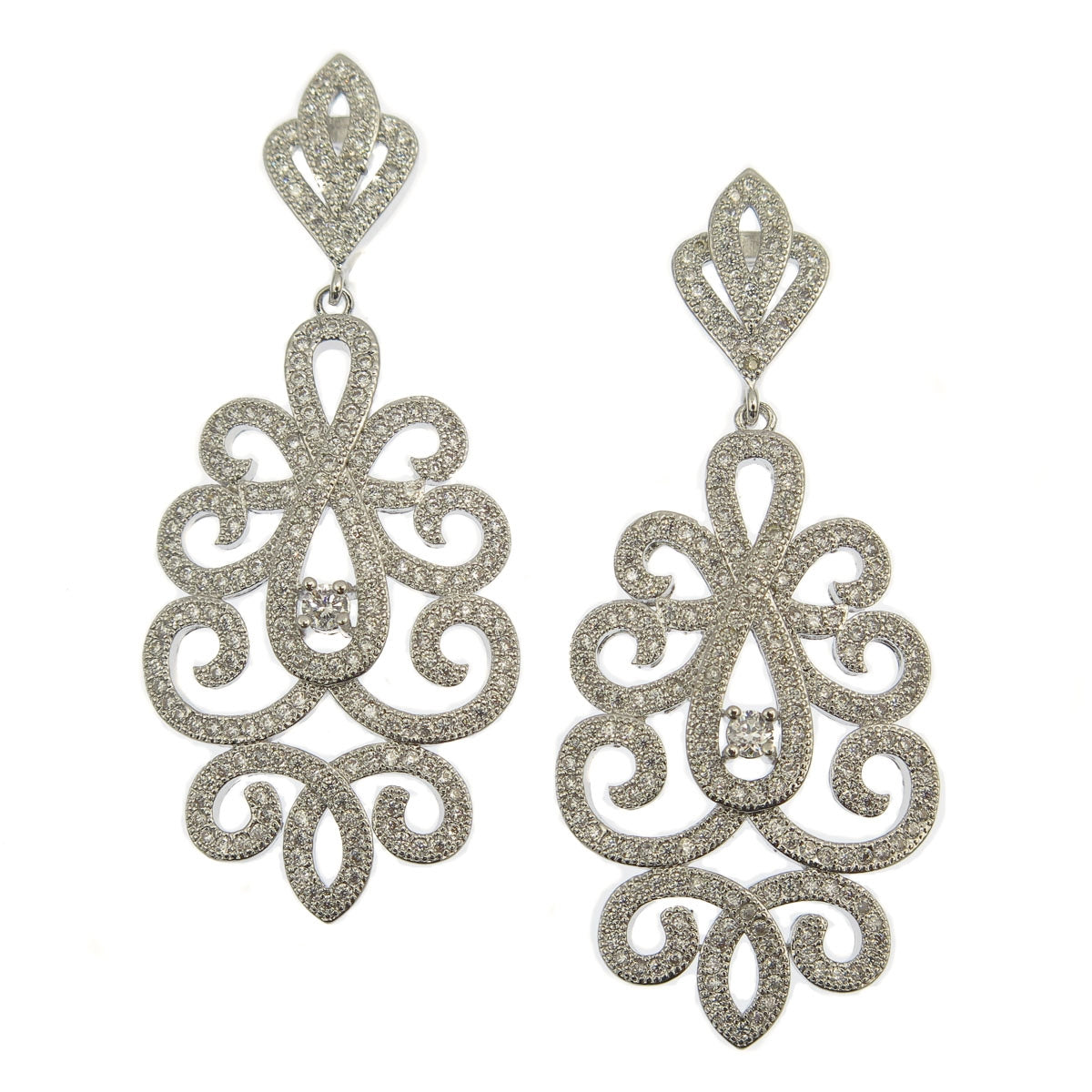 Sparkling Laise Pave Crystal Chandelier Earrings for Women - Elegant Dangling Drop Earrings for Wedding, Party & Evening Wear