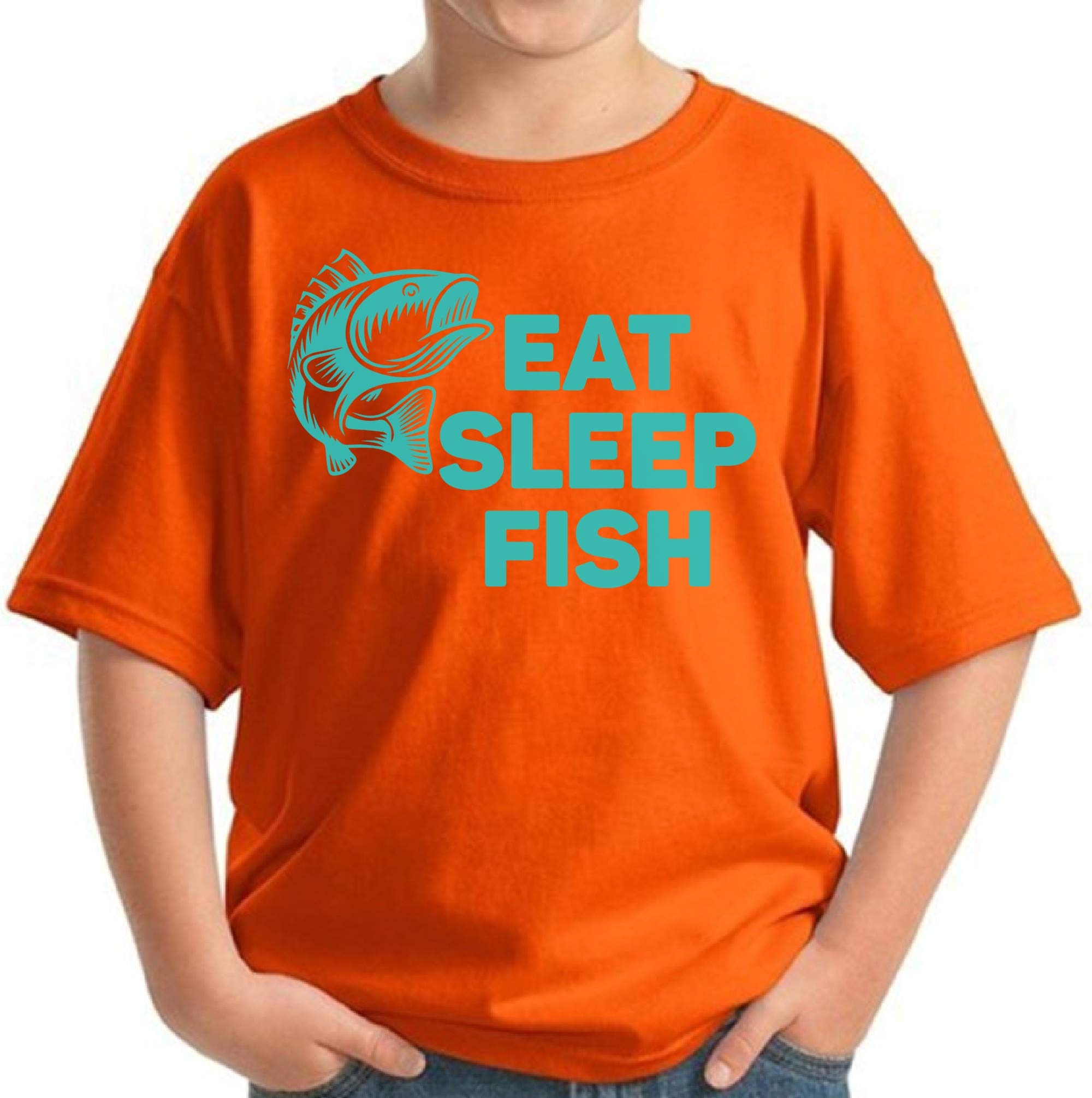 Eat Sleep Fish Kids T-Shirt - Funny Fishing Shirt for Boys - Perfect Gift for Young Fishing Lovers - Ideal for Outdoor Adventures & Fishing Trips
