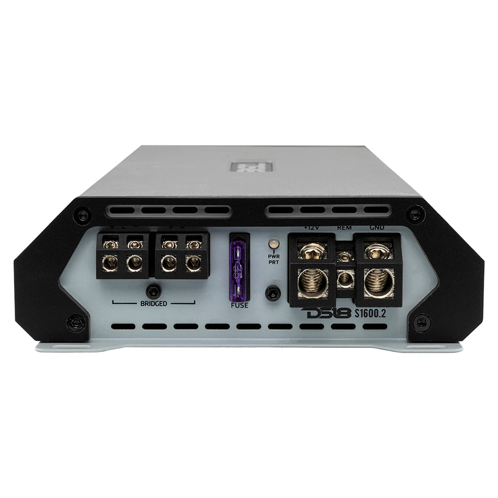 DS18 SELECT S 1600.2 Class AB 2-Channel Car Amplifier - 1600W Full Range Power for Car Audio Systems | Perfect for Upgrading Vehicle Sound Quality & Bass Performance