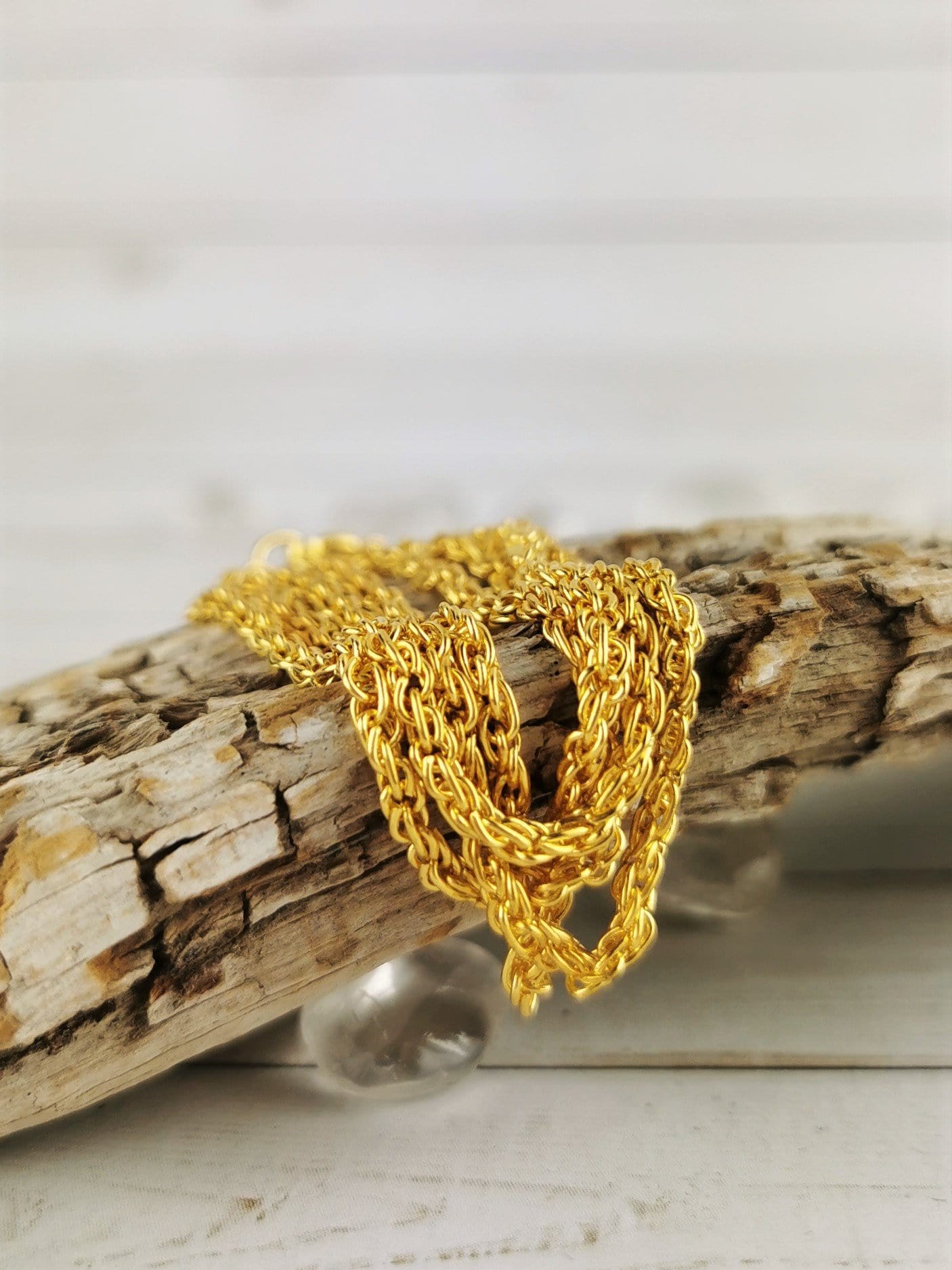 18K Gold Rope Chain Necklace for Men - 18 Inch Solid Gold Cuban Link Chain - Perfect for Gifts, Parties & Everyday Wear