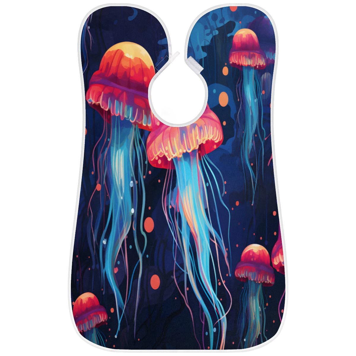 Jellyfish Ocean Space Beard Shaving Bib for Men - Waterproof Hair Dye Apron & Makeup Cape for Women - Barber Hair Cutting Accessories - Sink Hair Catcher for Beard Trimming & Lineup - Perfect for Home Grooming & Salon Use