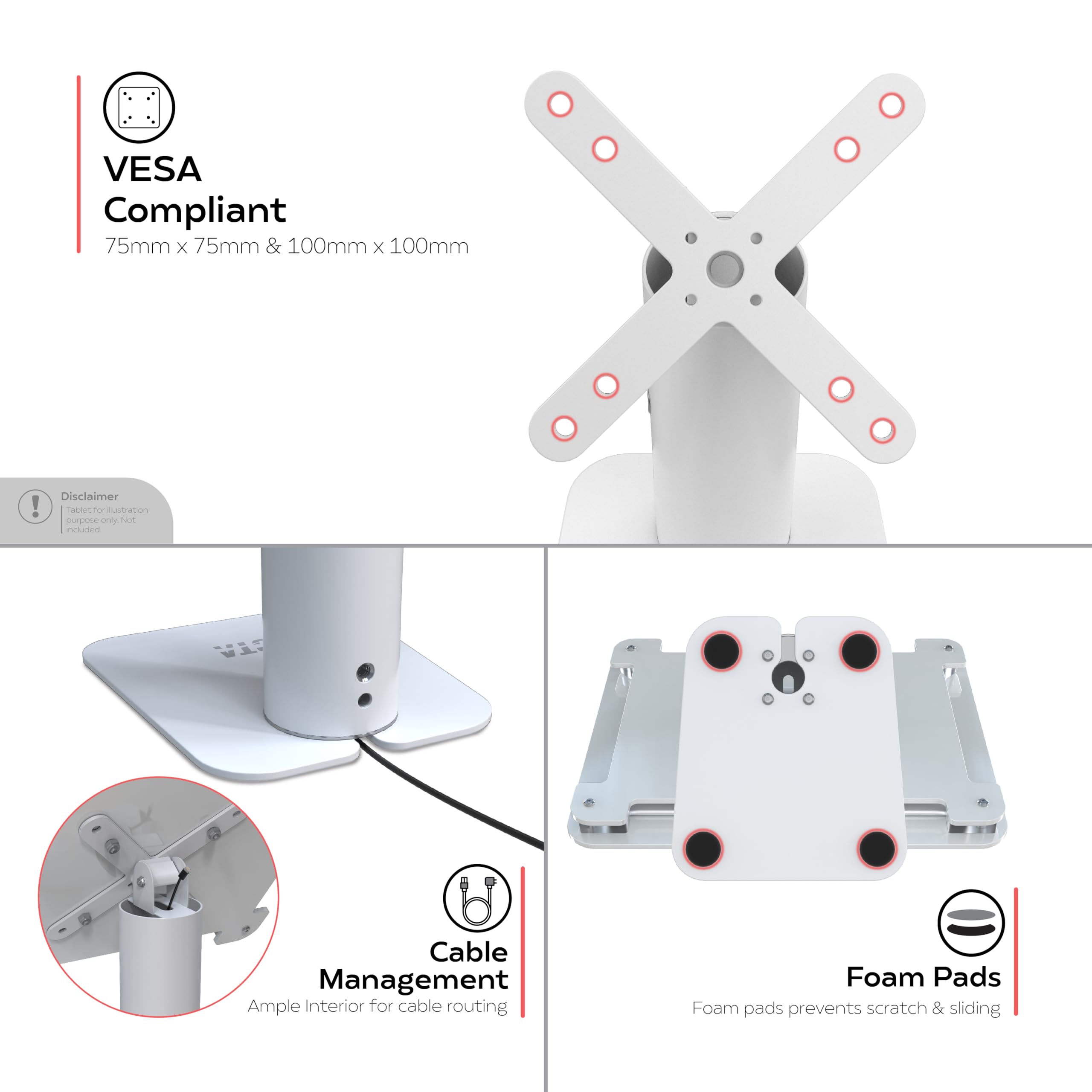 Secure VESA Desk Mount for iPad - Heavy Duty POS & Retail Stand with Locking Enclosure - Compatible with iPad 10.2