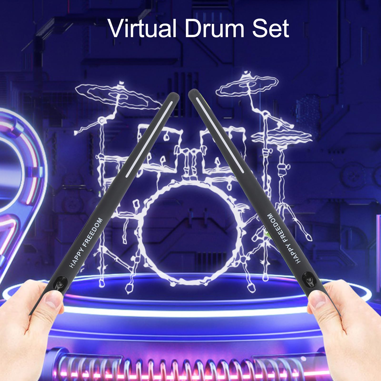 Best Electronic Drum Set for Beginners & Adults - Portable 3D Motion Sensing VR Drum Kit with Immersive Experience | Perfect Birthday Gift for Kids & Music Lovers | Home Practice, Studio Recording & Live Performance