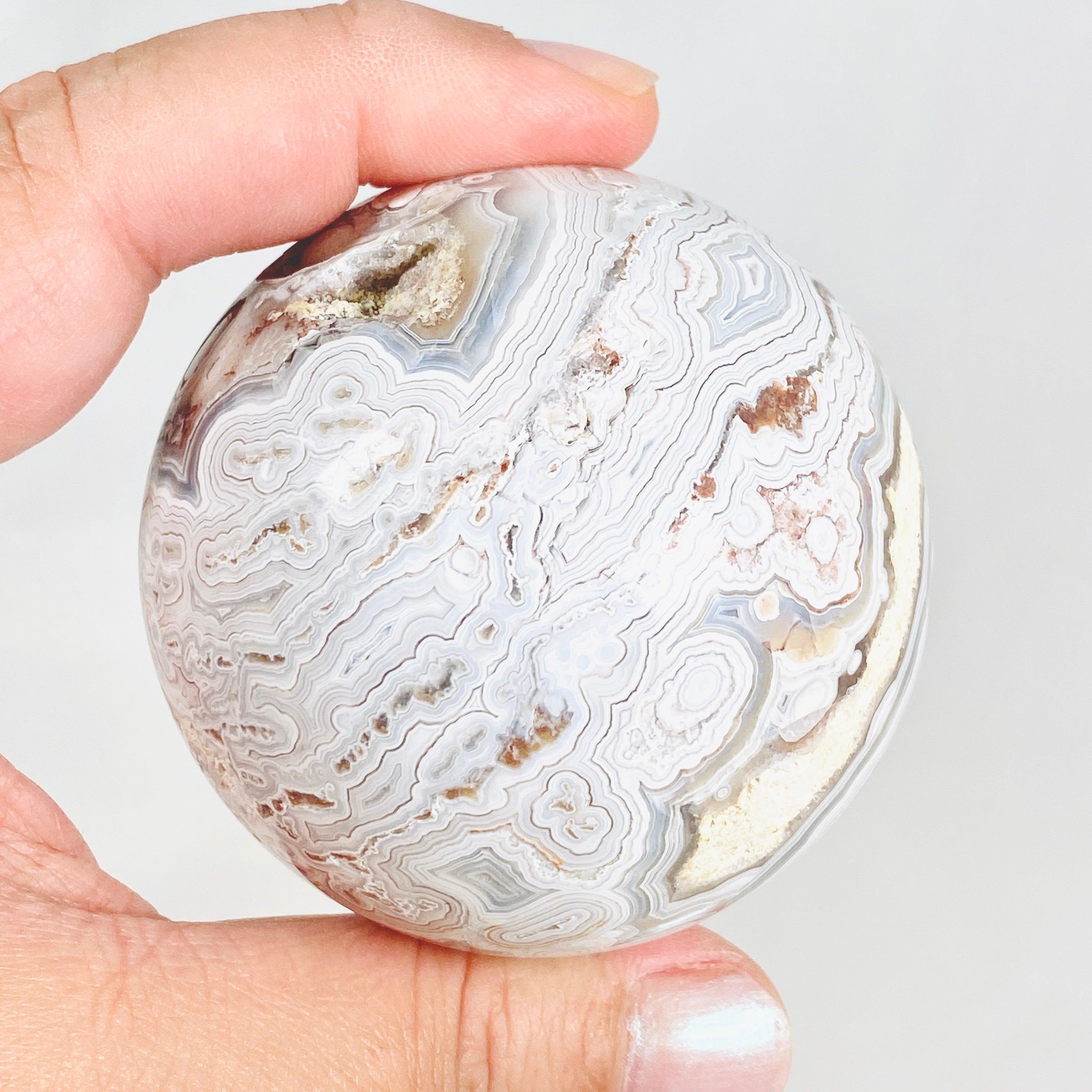 Natural Mexican Crazy Lace Agate Sphere - Handcrafted Stone Decor MAS 05 - Perfect for Home Decor, Meditation & Crystal Healing Collection