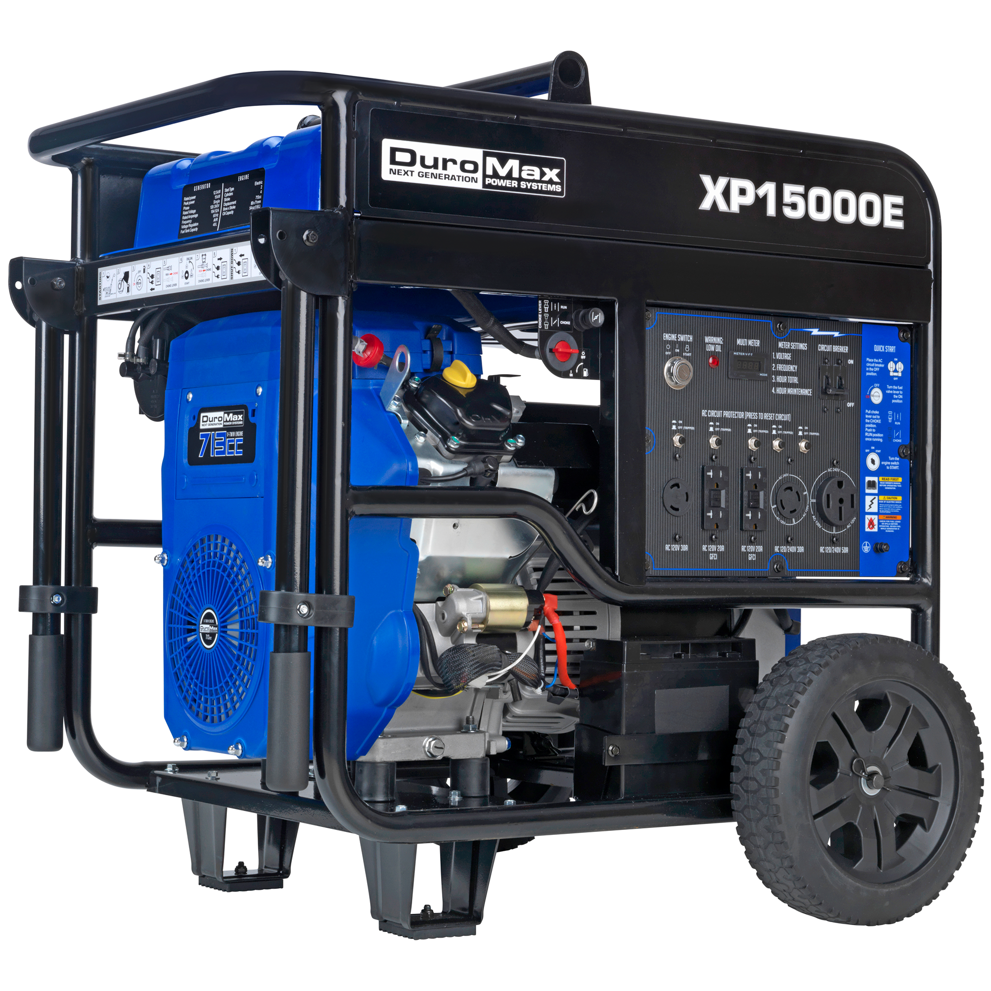 15,000 Watt Gasoline Portable Generator - Powerful Backup Power for Home, Camping & Emergency Use - Reliable Outdoor & Indoor Power Supply