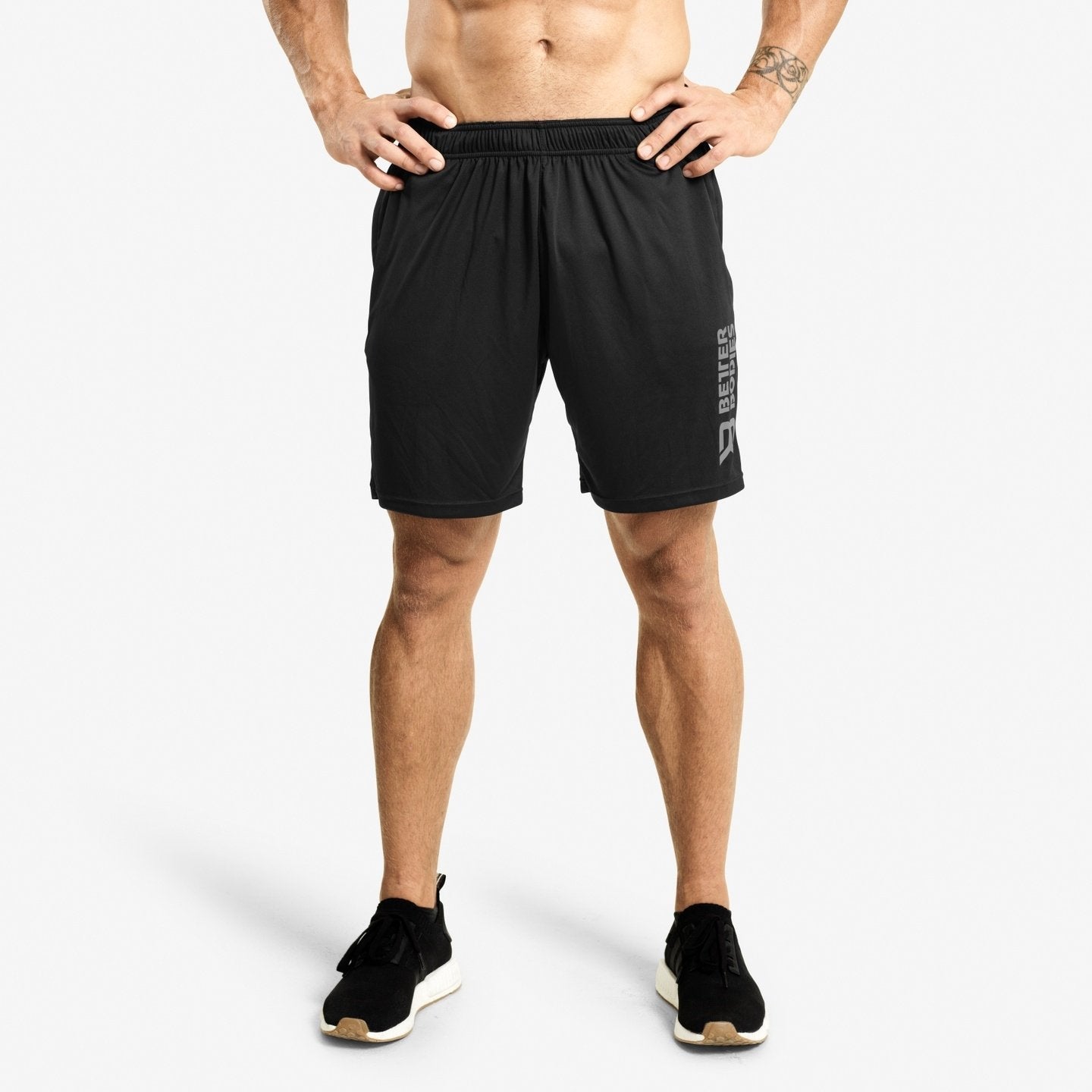 Better Bodies Loose Fit Functional Workout Shorts for Men & Women - Breathable Quick-Dry Gym Running Training Shorts - Black (Ideal for Yoga, Jogging & Outdoor Activities)