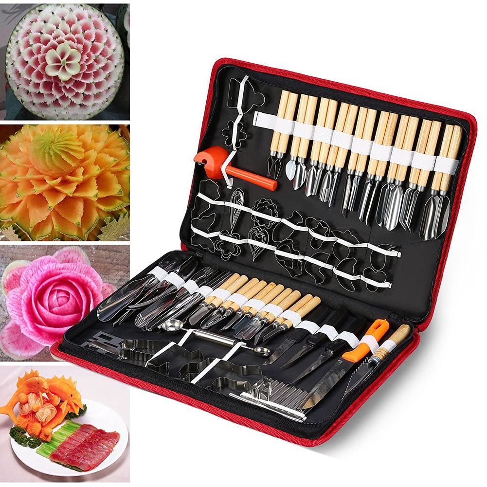 YOUTHINK 80-Piece Culinary Carving Tool Set - Professional Vegetable & Fruit Peeling & Garnishing Kit for Food Art, Cooking, and Decoration | Perfect for Home Chefs, Restaurants, and Party Plating