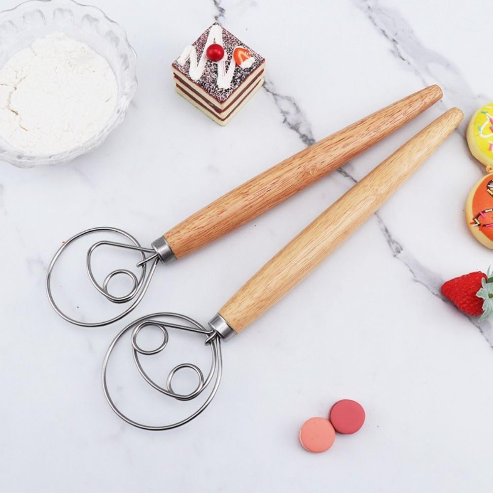 1PCS Stainless Steel Dough Whisk - Single Circle Flour Mixer & Pastry Blender for Baking, Cooking, and Kitchen Use - Perfect for Mixing Cookie Dough, Cake Batter, and Bread Ingredients
