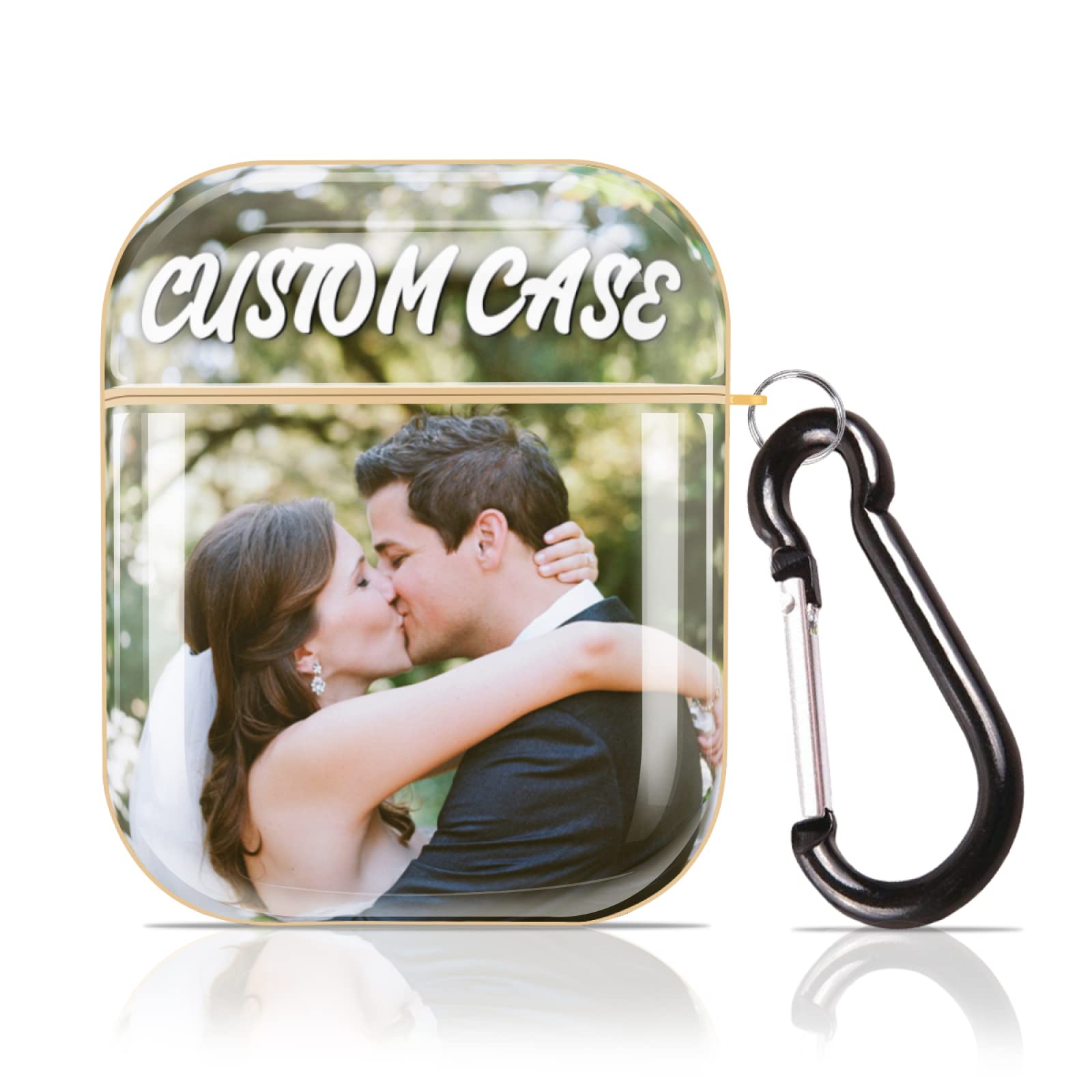Custom AirPods Case with Keychain - Personalized Photo & Text Cover for AirPods 1/2 - Perfect Gift for Men & Women