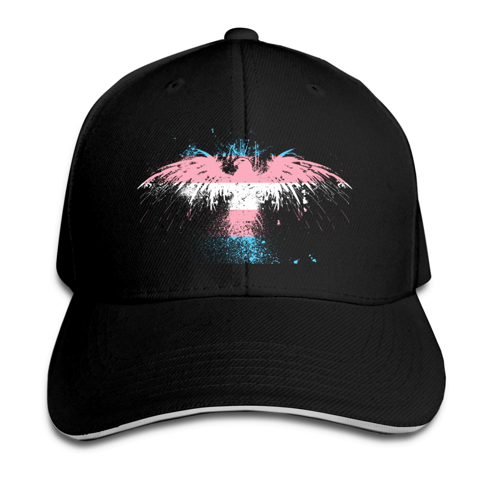 Eagle Transgender Pride Flag Unisex Adjustable Baseball Cap - Black LGBTQ+ Trucker Hat for Golf, Dad & Sandwich Style - Perfect for Pride Events, Parades & Everyday Wear
