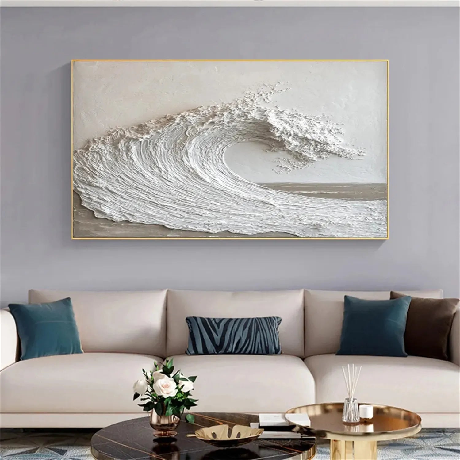 Ocean And Sky Painting #OS 216 - Stunning Seascape Wall Art for Home & Office Decor - Perfect for Living Room, Bedroom or Beach House
