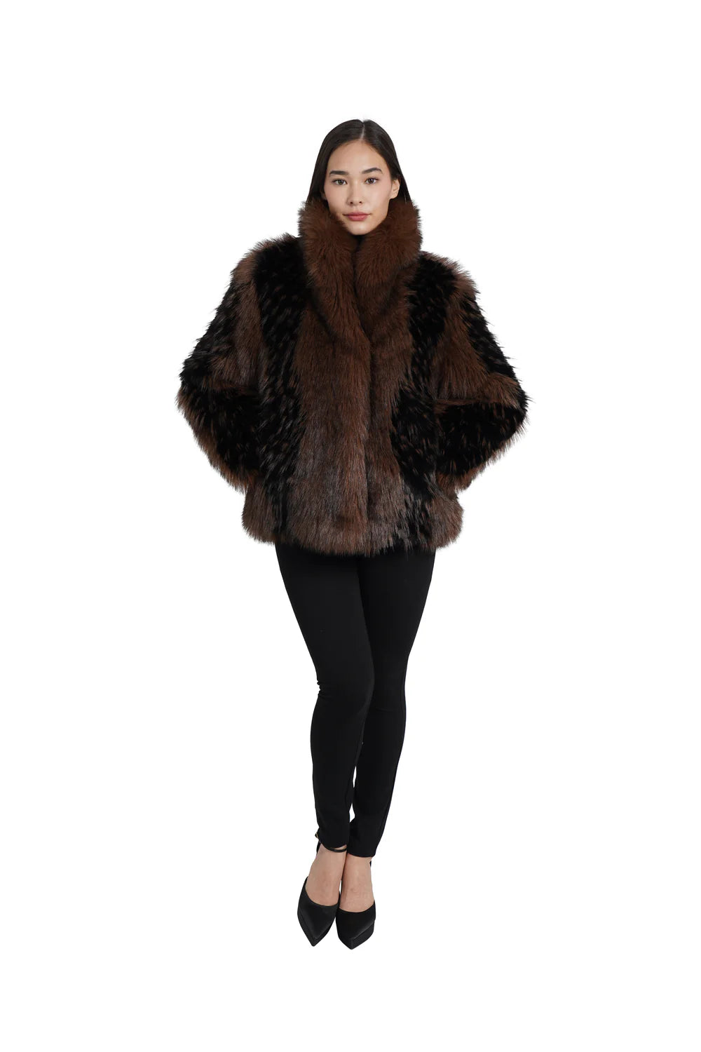 Stylish Estella Faux Fur Coat in Brown - Women's Winter Fashion Outerwear for Cold Weather & Holiday Parties