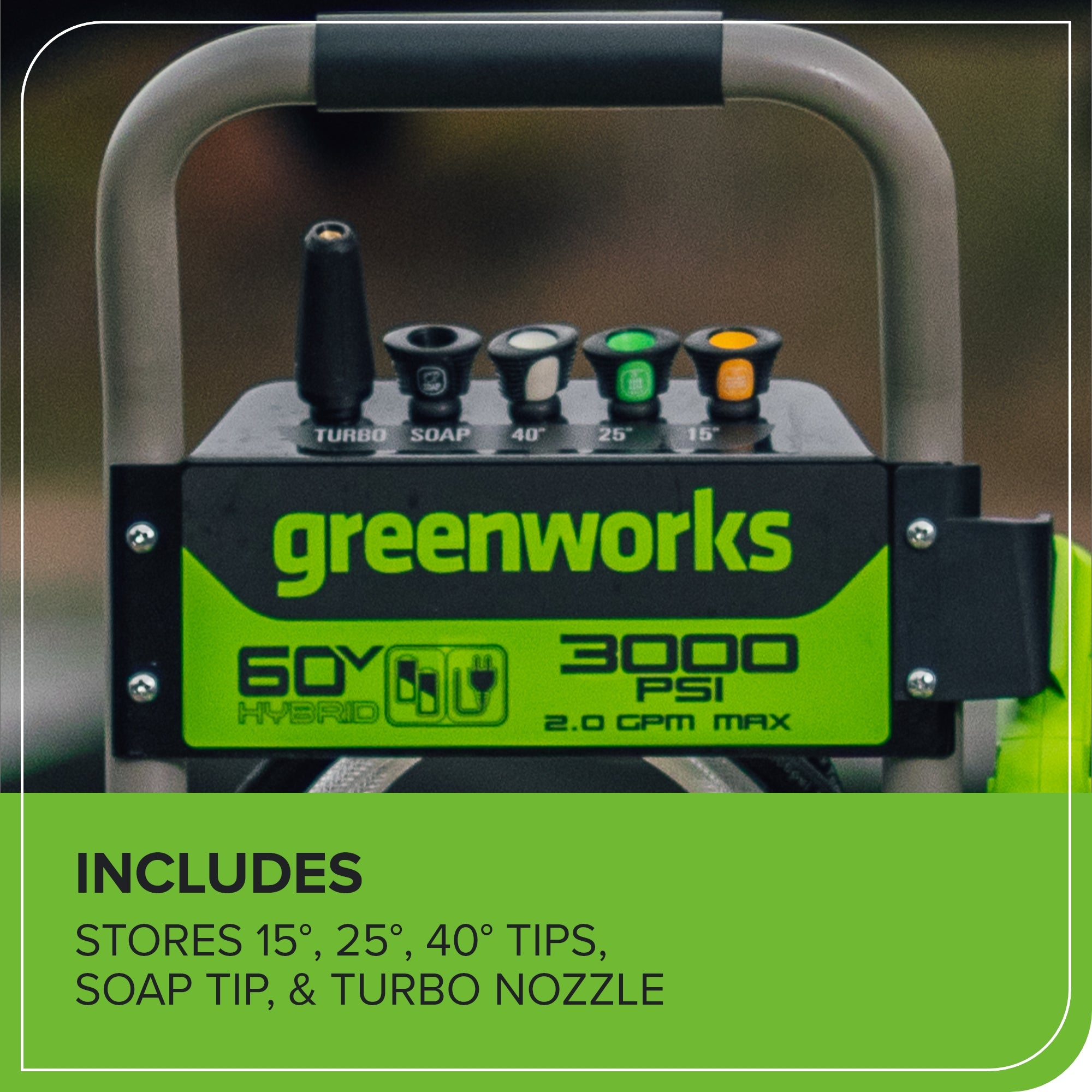 60V 3000 PSI 2.0 GPM Electric Pressure Washer (Tool Only) - Powerful Cleaning for Driveways, Decks & Outdoor Surfaces
