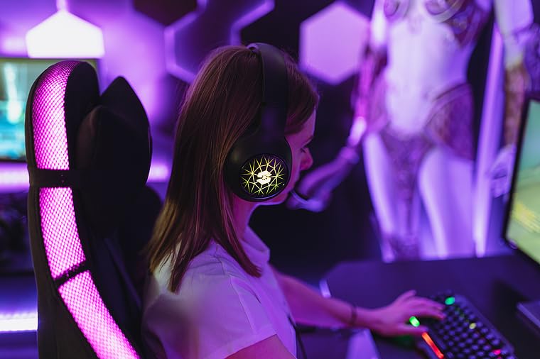 Speedlink VIRTAS Wired 7.1 Gaming Headset with Microphone - Customizable 7.1 Surround Sound, USB Connection, RGB LED Lighting, Volume Control via Cable Remote, Black - Perfect for PC Gaming, Streaming & Esports