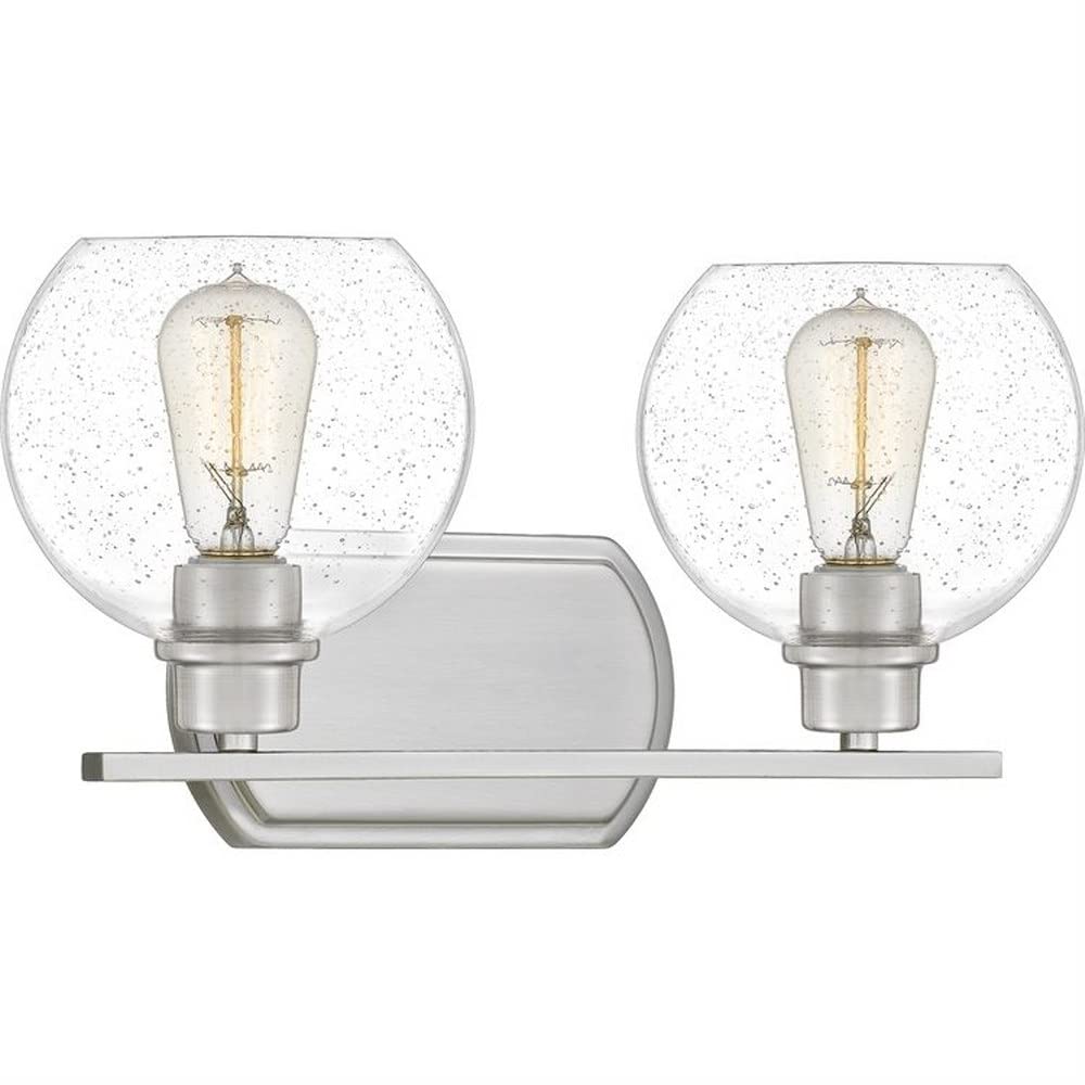 2-Light Transitional Vanity Light Fixture - Matte Black Bathroom Sconce with Clear Glass Shades - Perfect for Bathroom, Powder Room & Dressing Area Lighting - Model 71-Bel-3383659