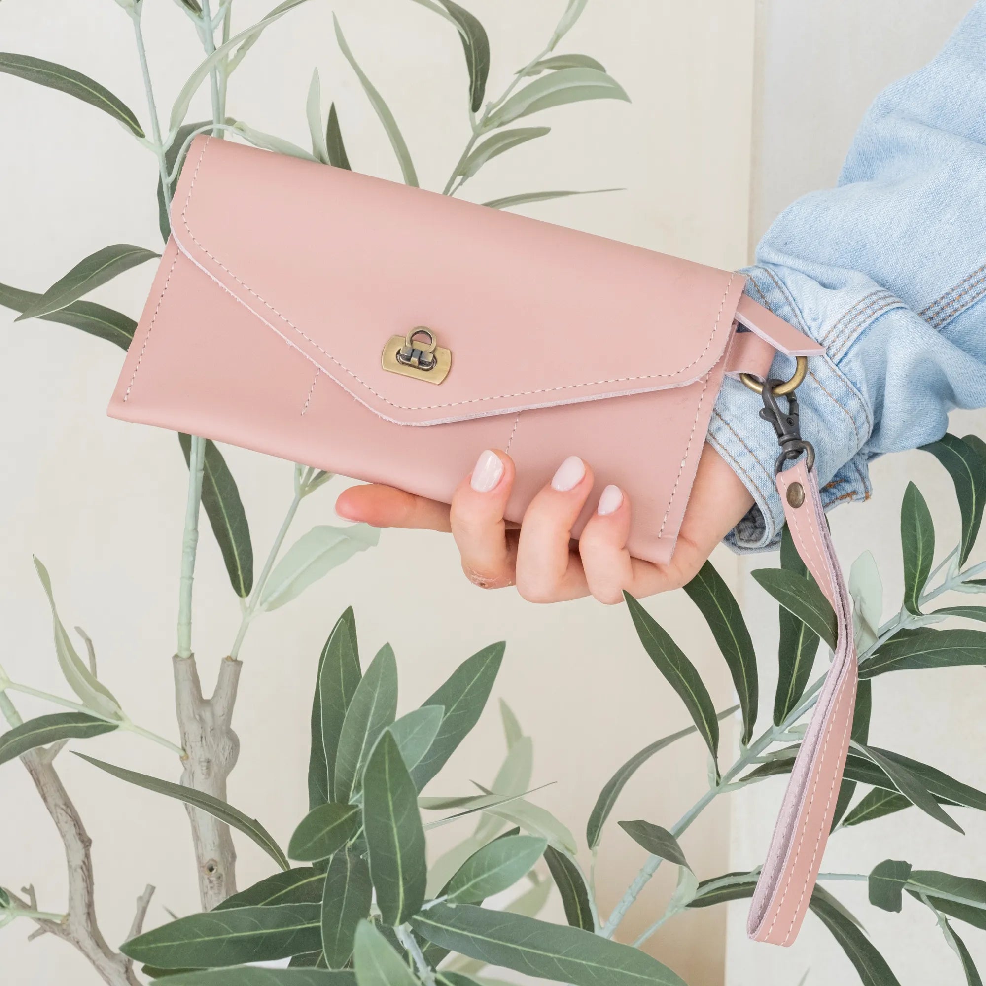 Genuine Leather Wristlet Wallet for Women - Slim RFID Blocking Card Holder with Wrist Strap - Perfect for Travel, Shopping & Everyday Use