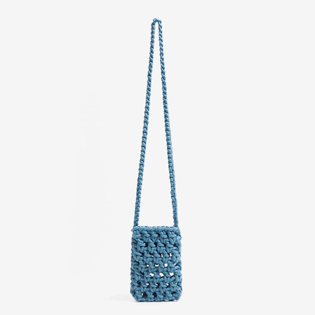 Handwoven Crochet Crossbody Bag for Women - Small Woven Shoulder Purse (18x11cm) - Boho Chic Phone Holder for Everyday Use, Shopping & Travel Accessories