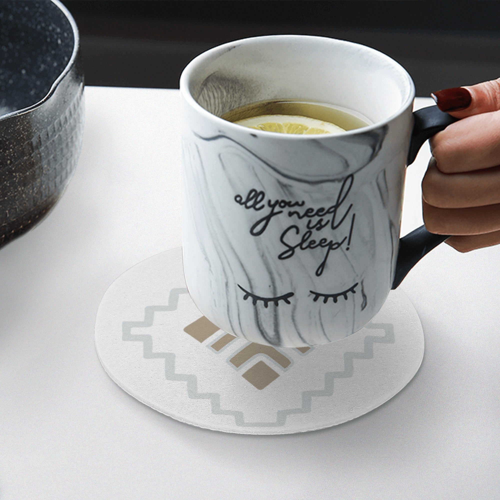 6-Piece Plush Nylon Coasters Set with Southwestern Design - Perfect for Coffee Tables, Dining Tables, and Home Decor