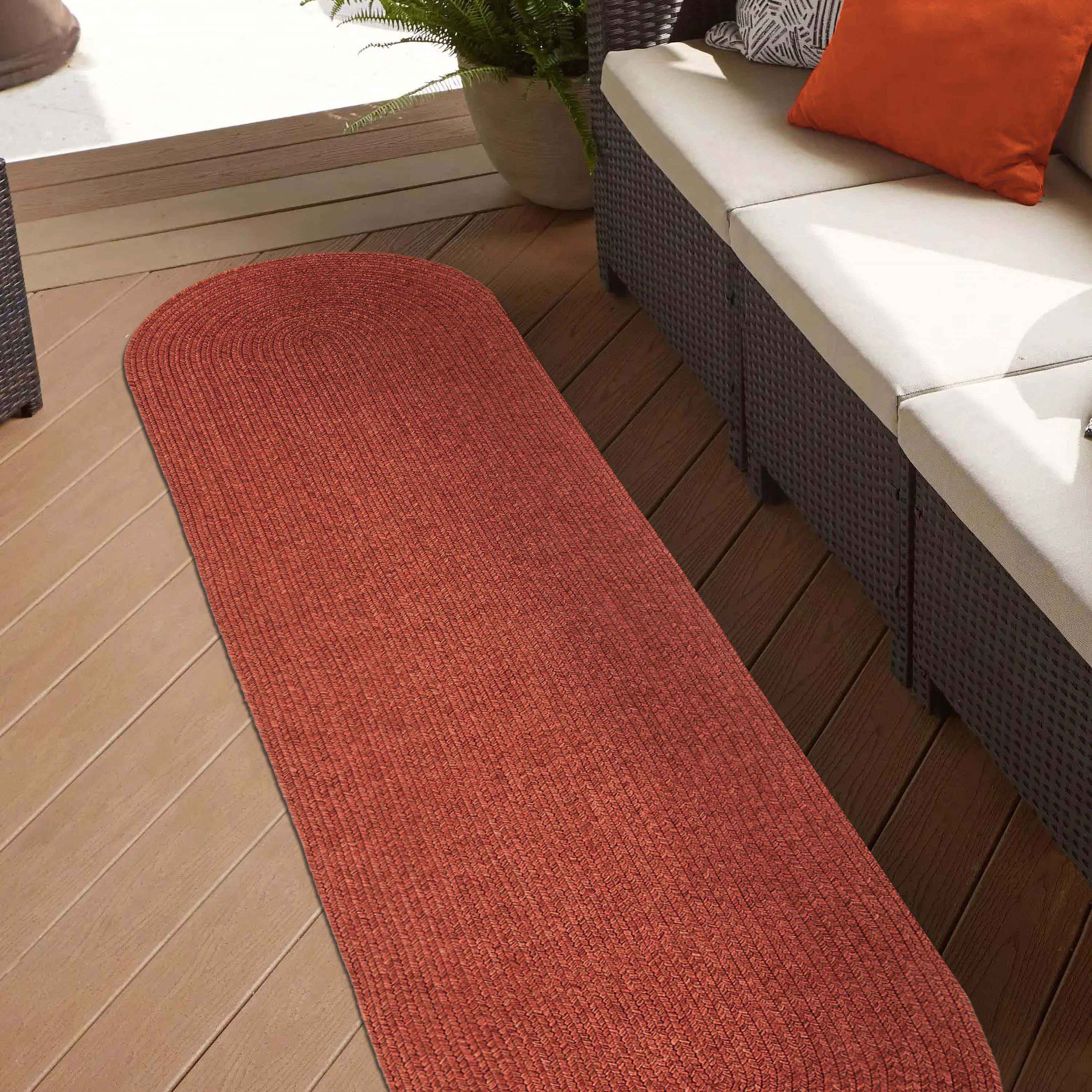 Classic Braided Area Rug - Non-Slip Indoor/Outdoor Oval Rug for Living Room, Bedroom, Patio & Deck - Soft & Durable Home Decor