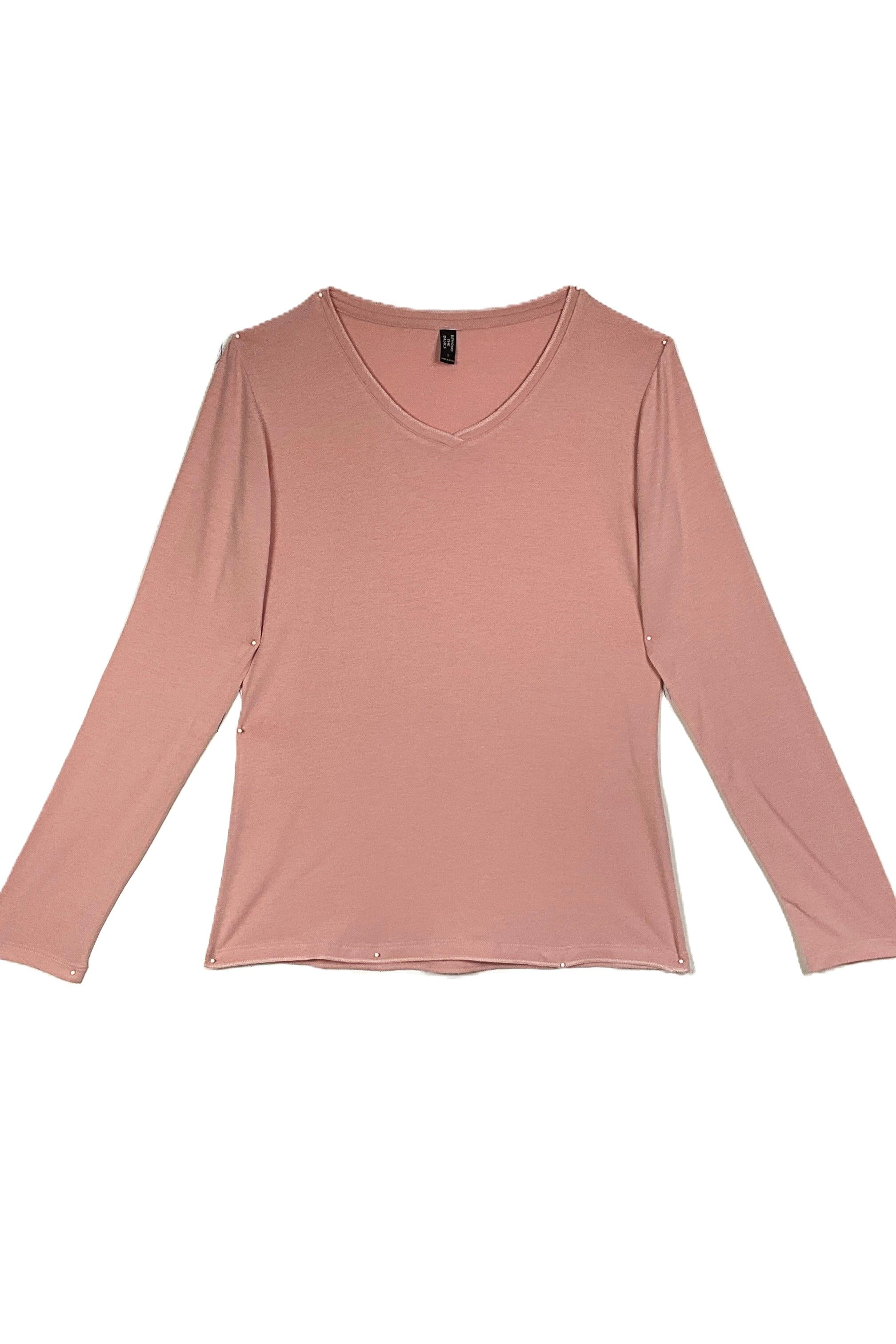 Long Sleeve V Neck T-Shirt for Women - Soft Cotton Casual Top - Perfect for Layering, Workwear & Everyday Outfits