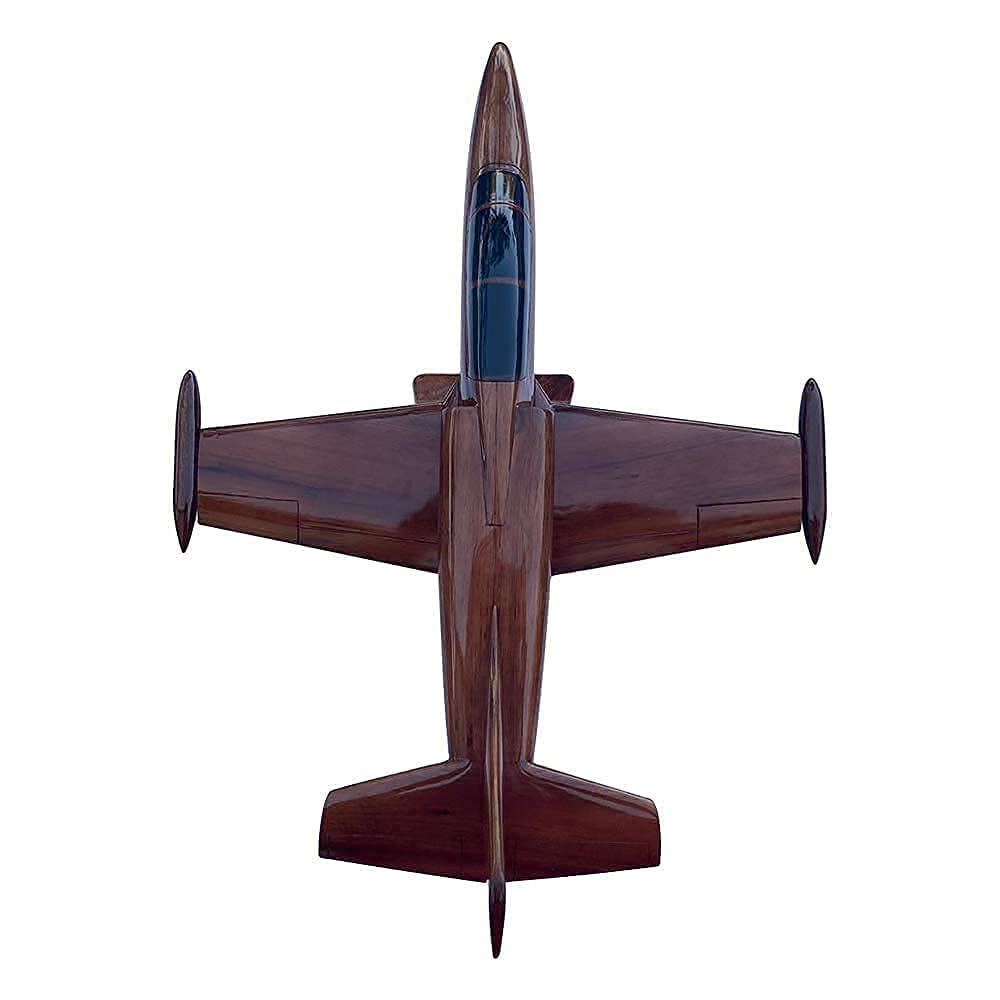 L-39 Albatros Wooden Mahogany Desktop Model Airplane - Handcrafted Mahogany Wooden Aircraft Display for Office Desk, Home Decor & Aviation Enthusiasts Collection