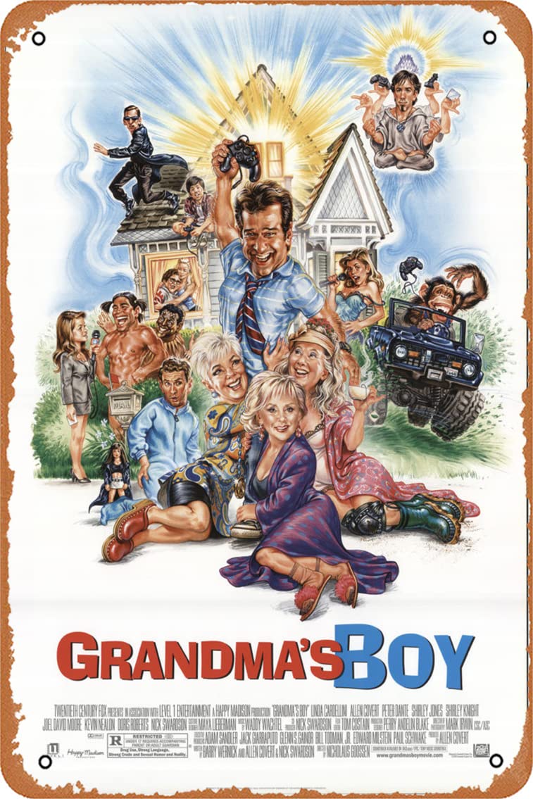 Grandma’s Boy (2006) Movie Vintage Retro Tin Sign - 8x12 Inch Wall Decor for Office, Bar, Man Cave & Home Theater - Funny Film Memorabilia & Gift for Comedy Fans