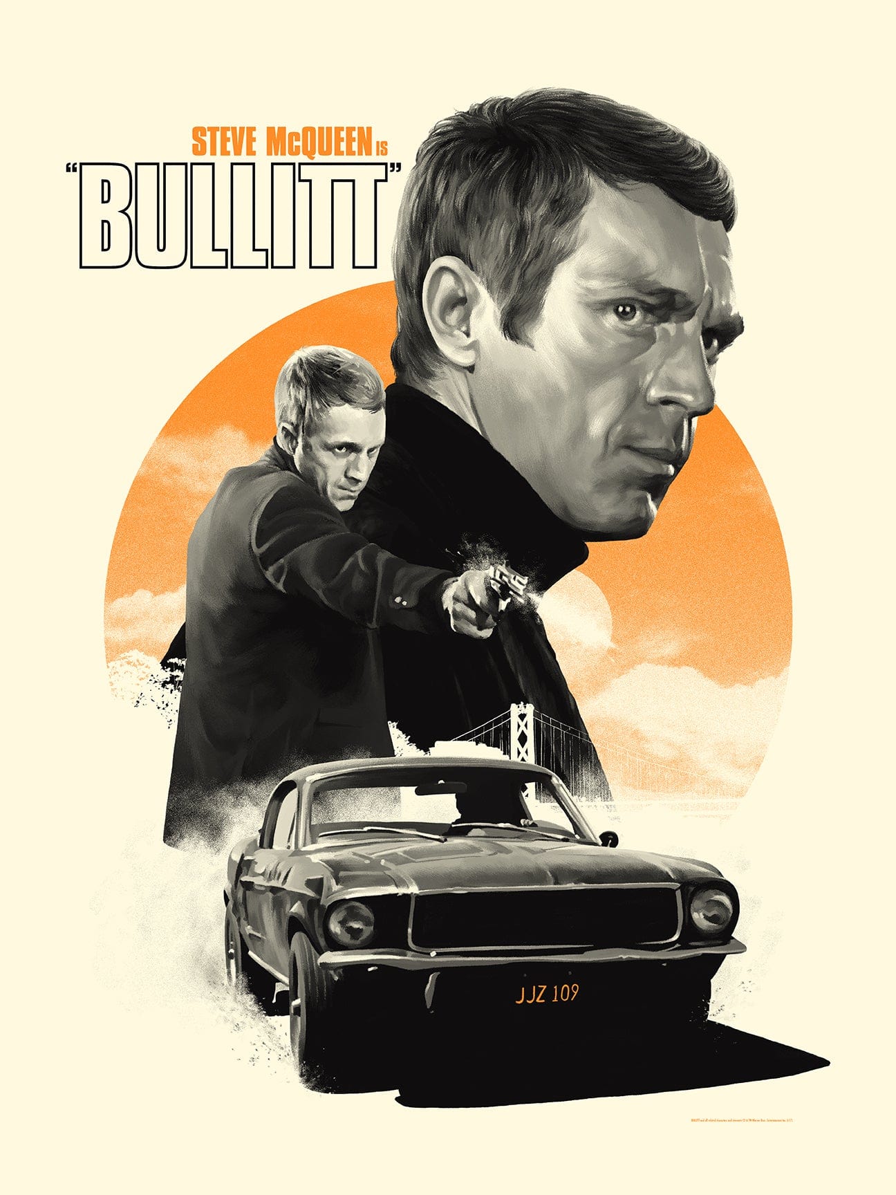 Bullitt Movie Poster - Vintage Steve McQueen Film Art Print - Perfect for Home Theater, Man Cave & Office Decor