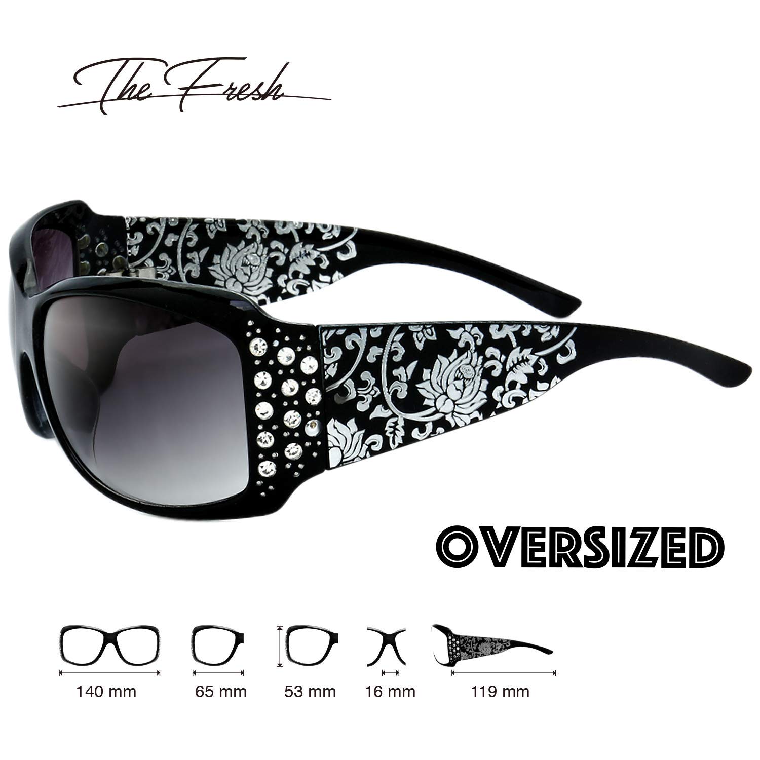 Trendy Rhinestone Sunglasses for Women - Classic Fashion Sunglasses with Gift Box - Perfect for Summer Outfits, Beach Vacations & Party Accessories