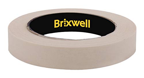 Brixwell 24 Rolls Professional Grade General Purpose Masking Tan Tape 3/4 Inch x 60 Yard - Made in USA - Ideal for Painting, Crafting, and DIY Home Projects