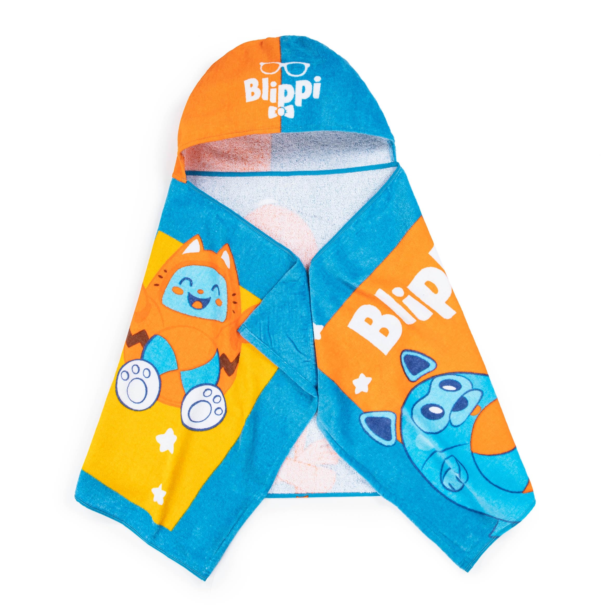 Blippi Hooded Towel for Kids - Super Soft & Absorbent Blue Cotton Beach & Pool Towel - Perfect for Bath Time, Swimming, and Outdoor Adventures