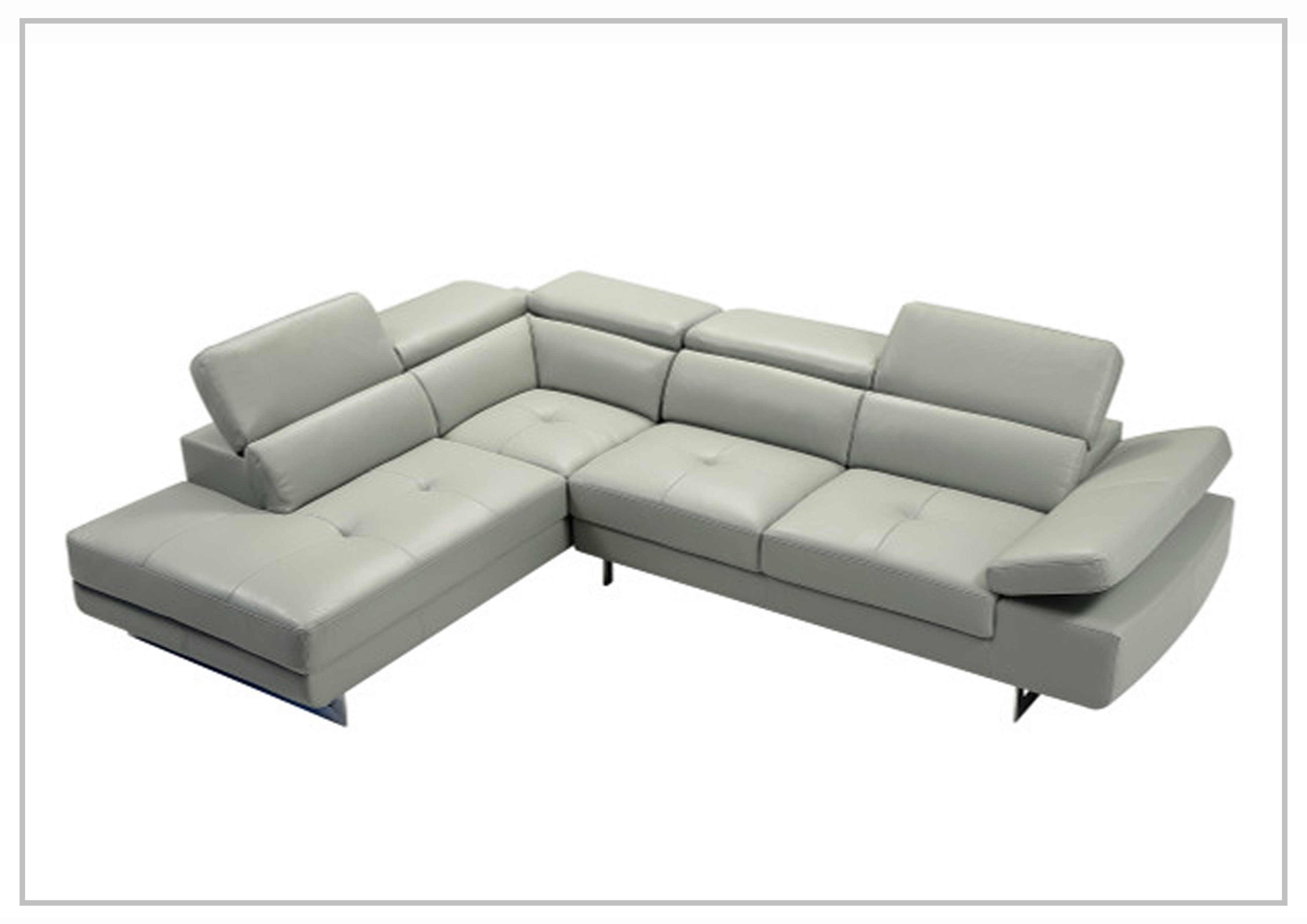 Gio Italia Cavour Mansion L-Shaped Italian Leather Sectional Sofa - Luxurious Modern Living Room Furniture for Home Theater & Family Gatherings