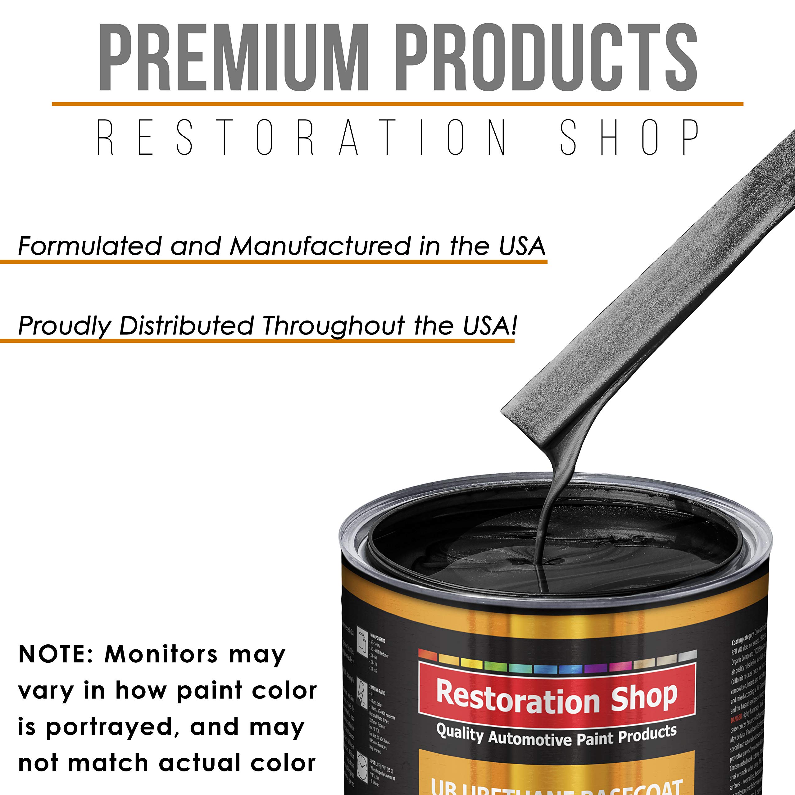 Restoration Shop - Black Sparkle Metallic Urethane Basecoat with Clearcoat Auto Paint Kit (1 Gallon) - Professional High Gloss Automotive Refinishing Coating for Cars & Trucks - Perfect for DIY Car Restoration & Professional Auto Body Repair