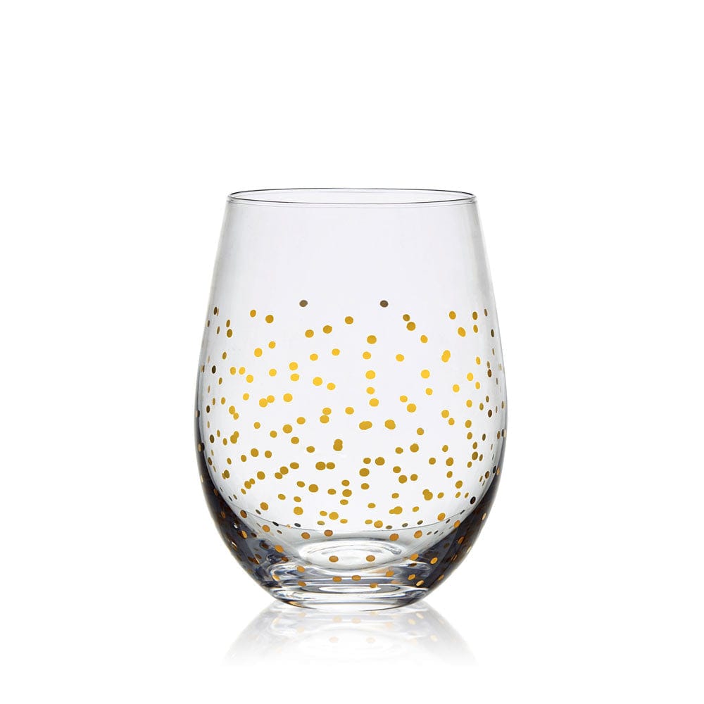 Elegant Set of 4 Stemless Wine Glasses for Parties, Weddings & Home Entertaining - Shatterproof & Dishwasher Safe