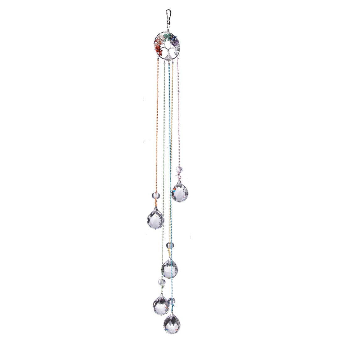 Rainbow Maker Crystal Ball Prism Suncatcher - Tree of Life Hanging Ornament for Home & Garden Decor | Window Decor, Meditation Room, Yoga Studio, Outdoor Patio