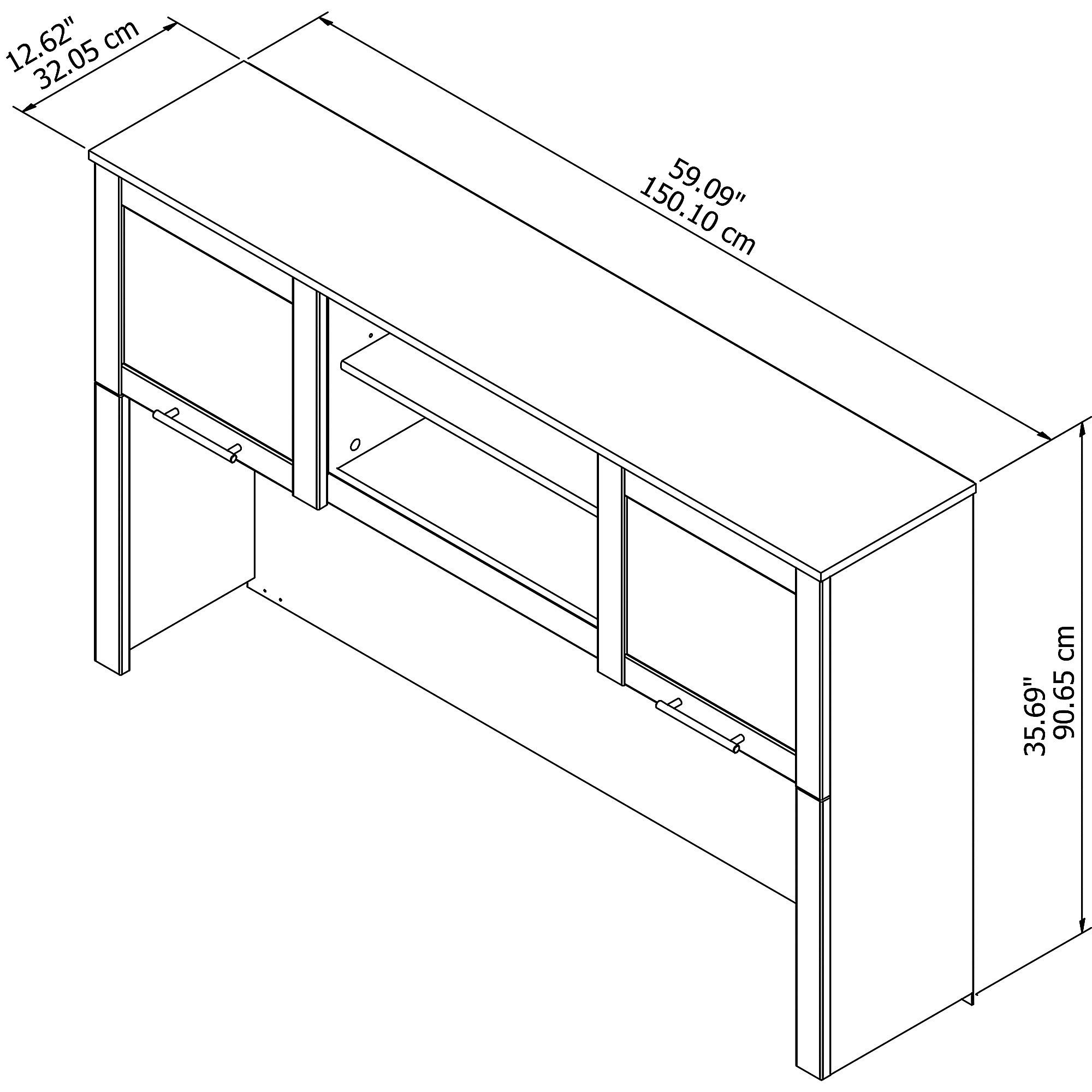 Bush Furniture Somerset 60W Maple Cross Desk Hutch with Shelves & Cabinets - Home Office Storage Solution for Organizing Files, Books & Supplies | Perfect for Small Spaces & Work from Home Setup