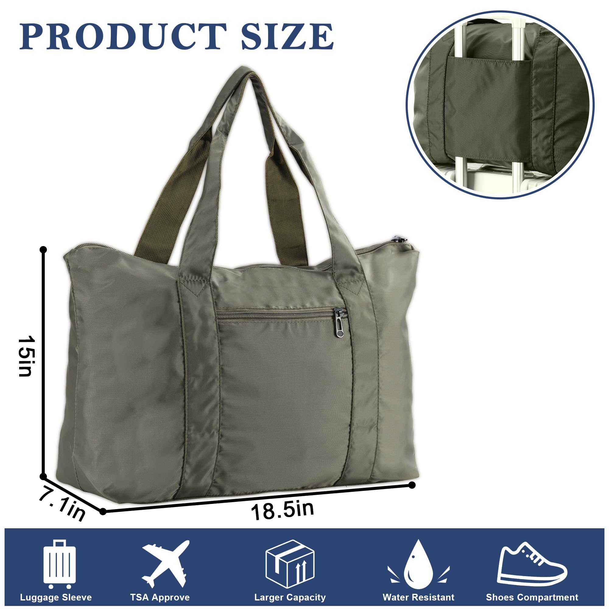 Lightweight Travel Duffle Bags - Packable Luggage & Tote Bag for Gym, Weekend Trips & Airplane Carry-On | Water-Resistant & Foldable
