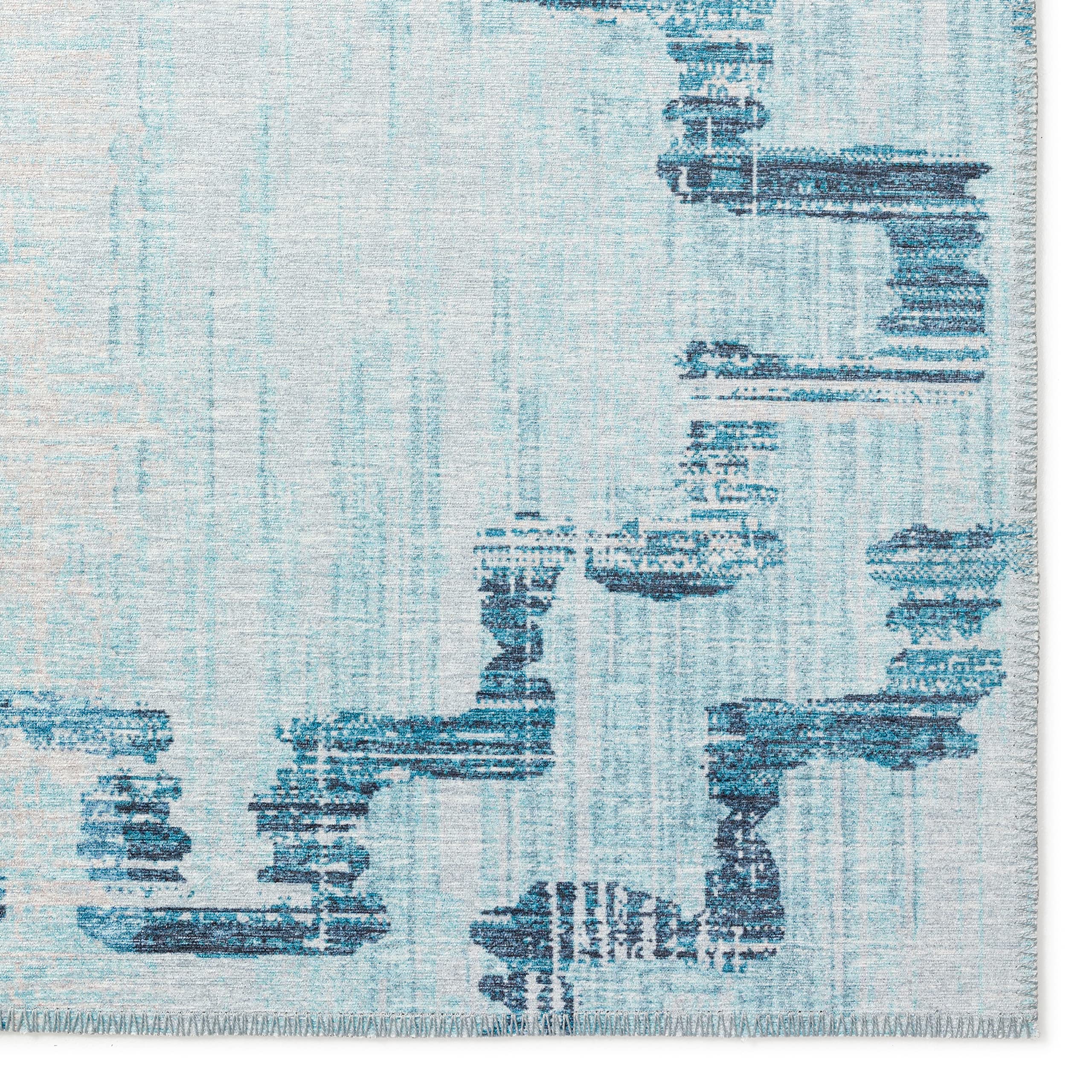 Addison Rugs Yuma AYU45 Blue 8' x 8' Square Area Rug - Soft Plush Living Room Carpet for Bedroom, Dining Room & Home Decor