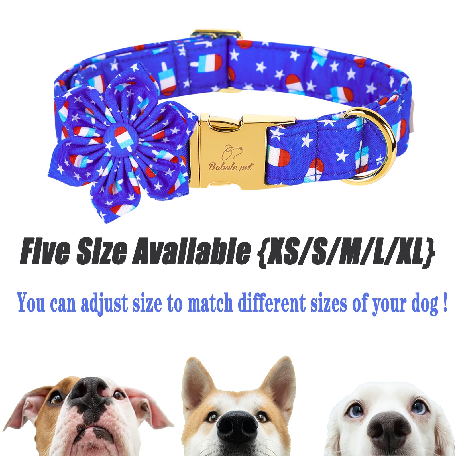 4th of July Dog Bow Tie Collar - American Flag Pattern Adjustable Pet Collar with Metal Buckle for Small Medium Large Dogs - Patriotic Independence Day Accessories for Boy & Girl Pets - Perfect for July 4th Parades, BBQ Parties & National Holiday Celebrations