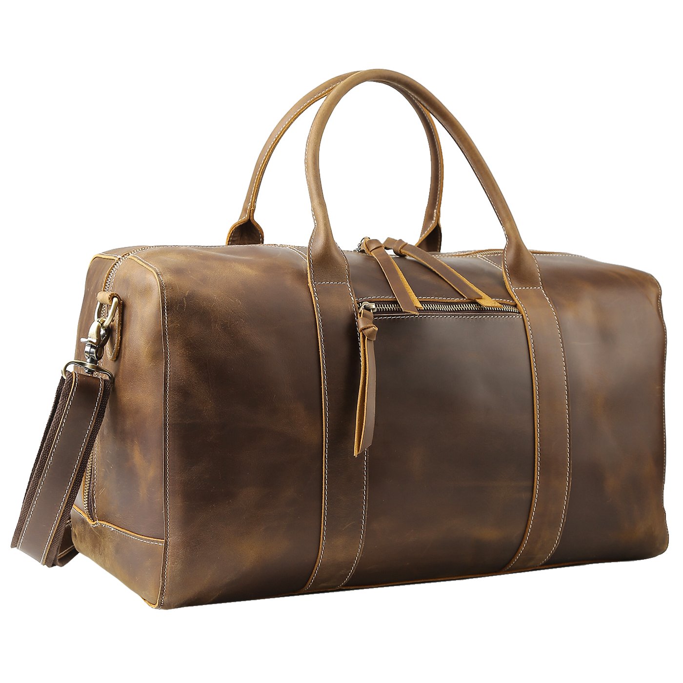 Premium Men's Full Grain Leather Travel Duffle Bag - 20