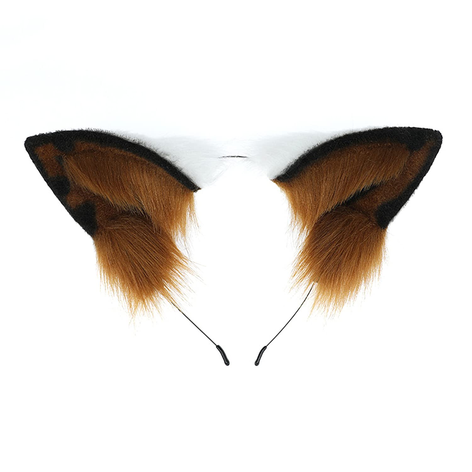 Faylay Women's Furry Animal Ear Headband - Cute Dog Ear Hair Accessories for Cosplay, Halloween, and Daily Fashion
