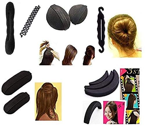 Pelo Women's Hair Accessories - Braid Maker Hair Clip & Bumpits for Hair Volume - Black (15 Gram) - Perfect for Updos, Ponytails & Special Occasions
